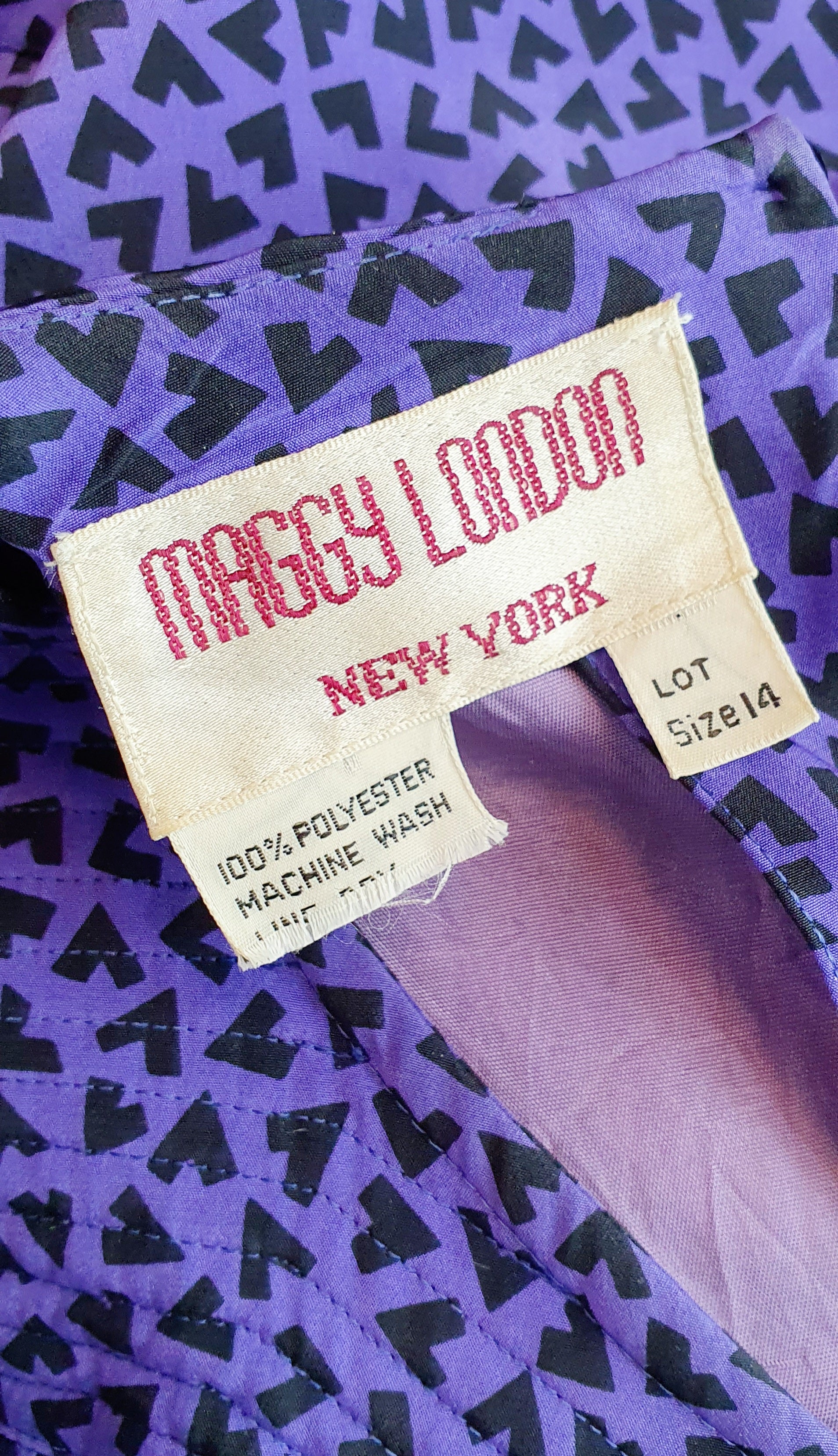Maggy London, vintage dress with dropped hem, from the 80s, size 38-40