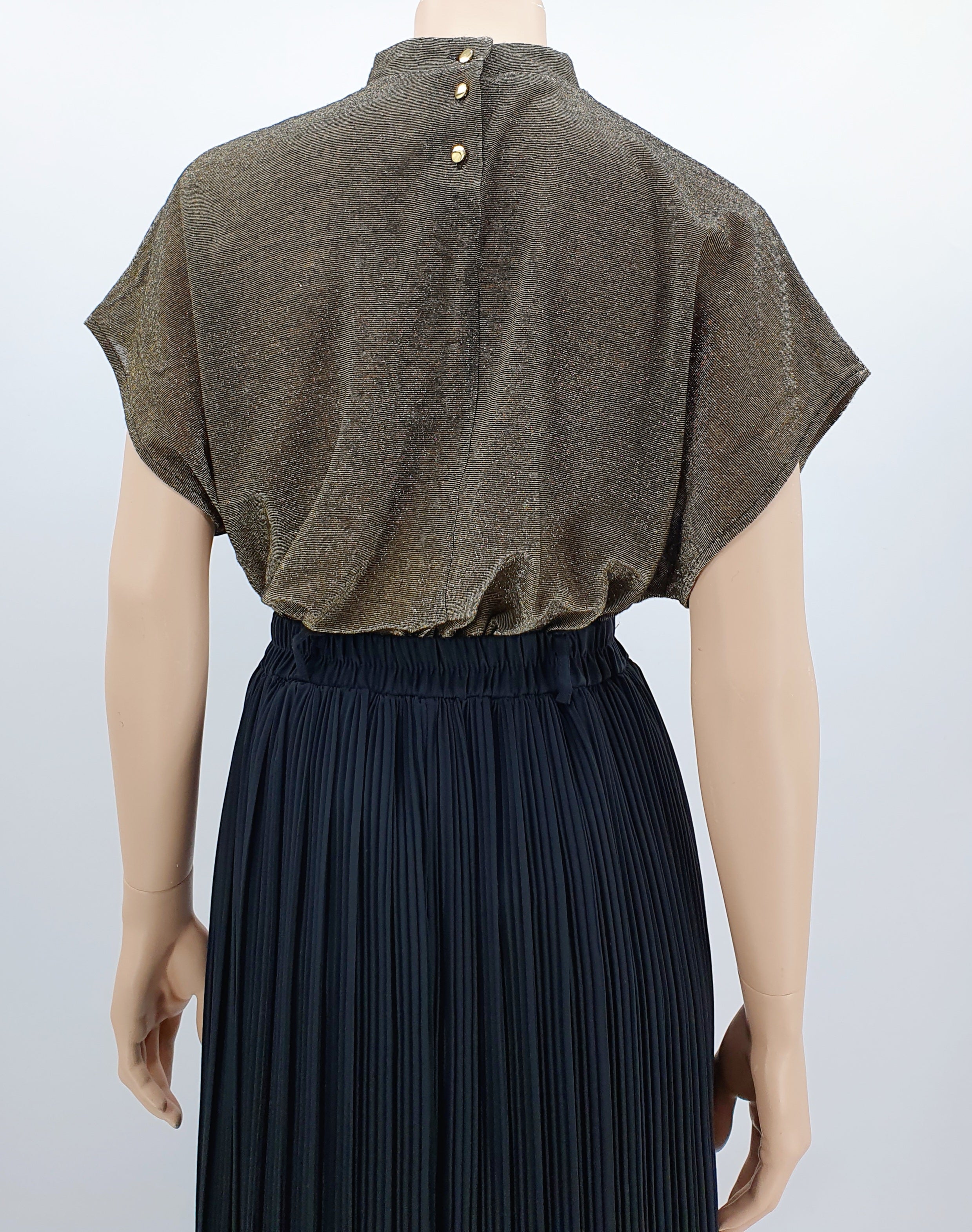 GG, gold-colored party blouse from the 90s, size 42-44