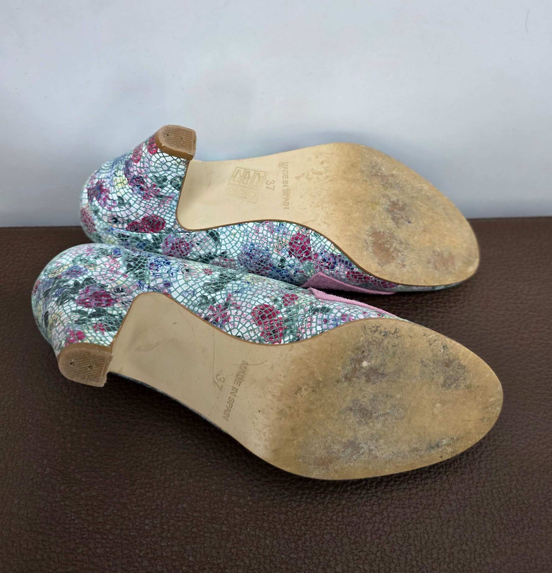 Vivian Vau, colorful high heels, genuine leather, size 37(38)