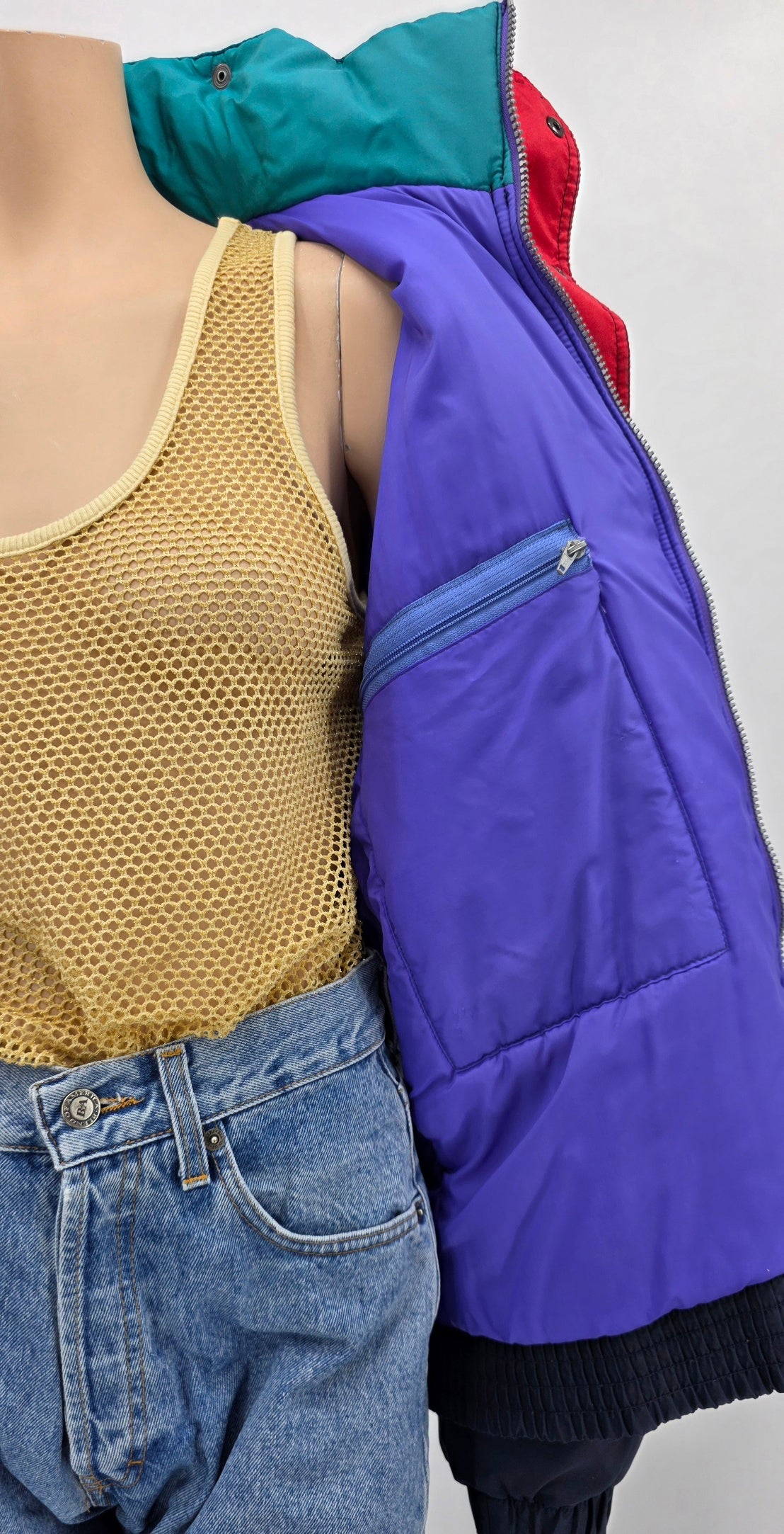 Skiss, French unisex padded jacket from the 80s, size women's 46, men's XL