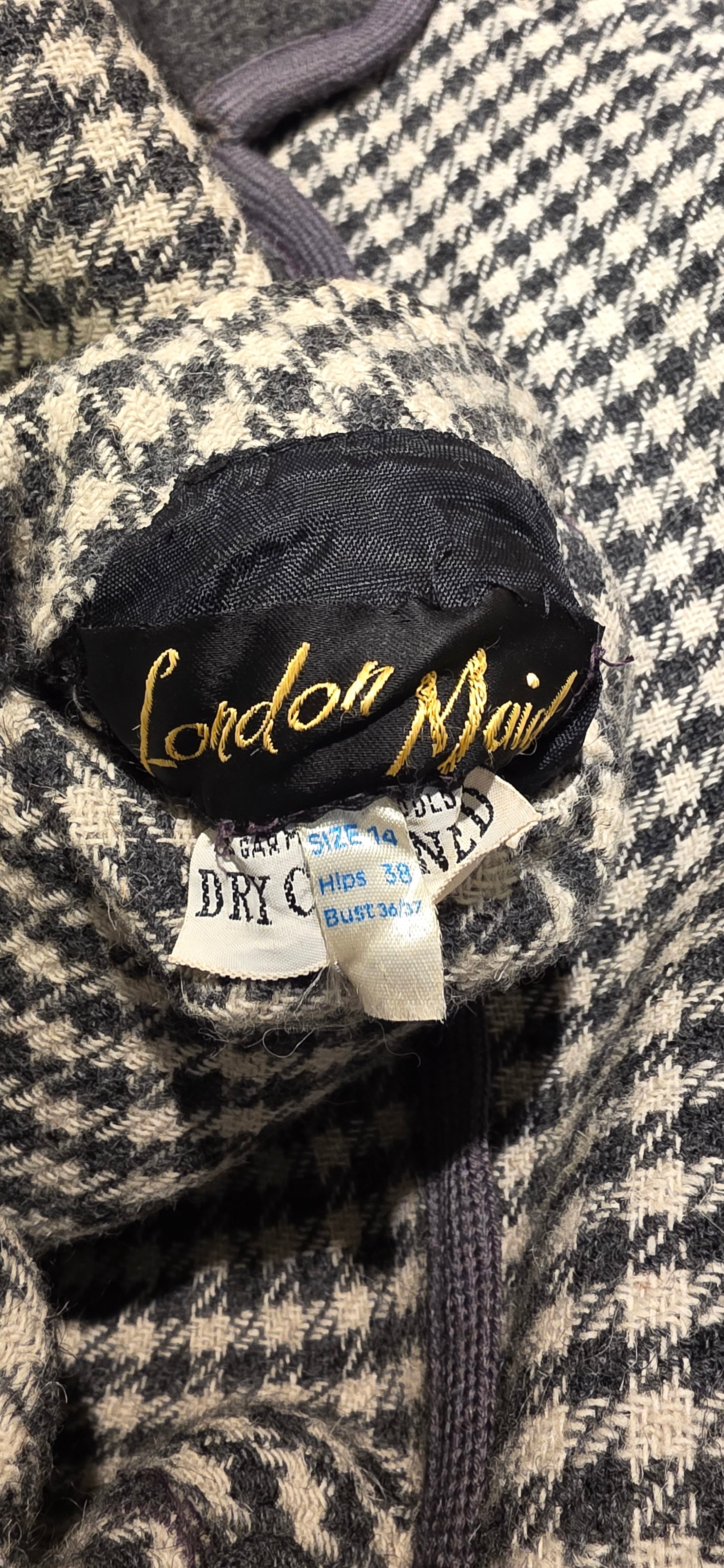 London Maid, wool reversible jacket from the 60s, size 38-40-42
