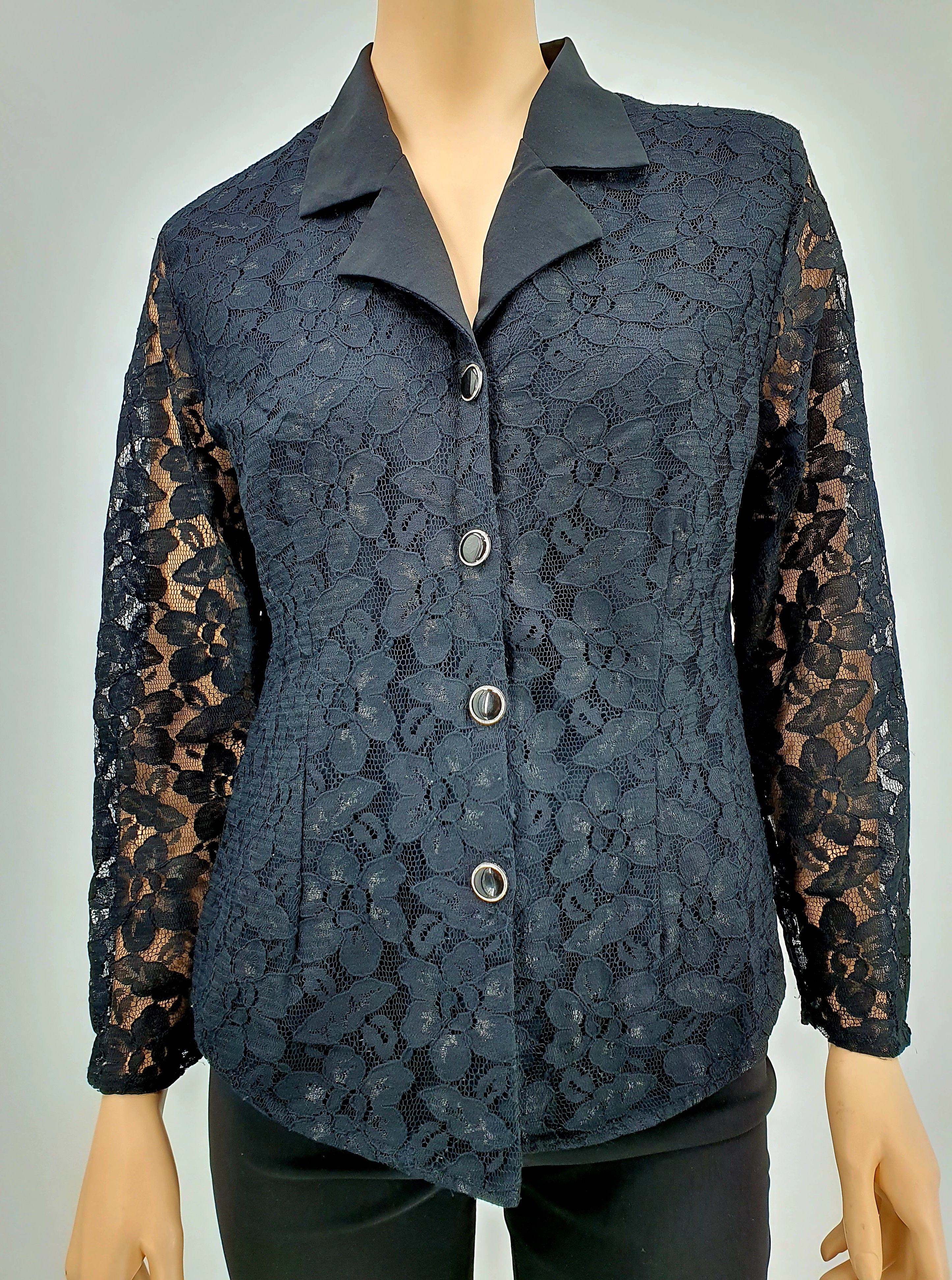 Martinelli, black lace jacket from the 90s, size 38-40