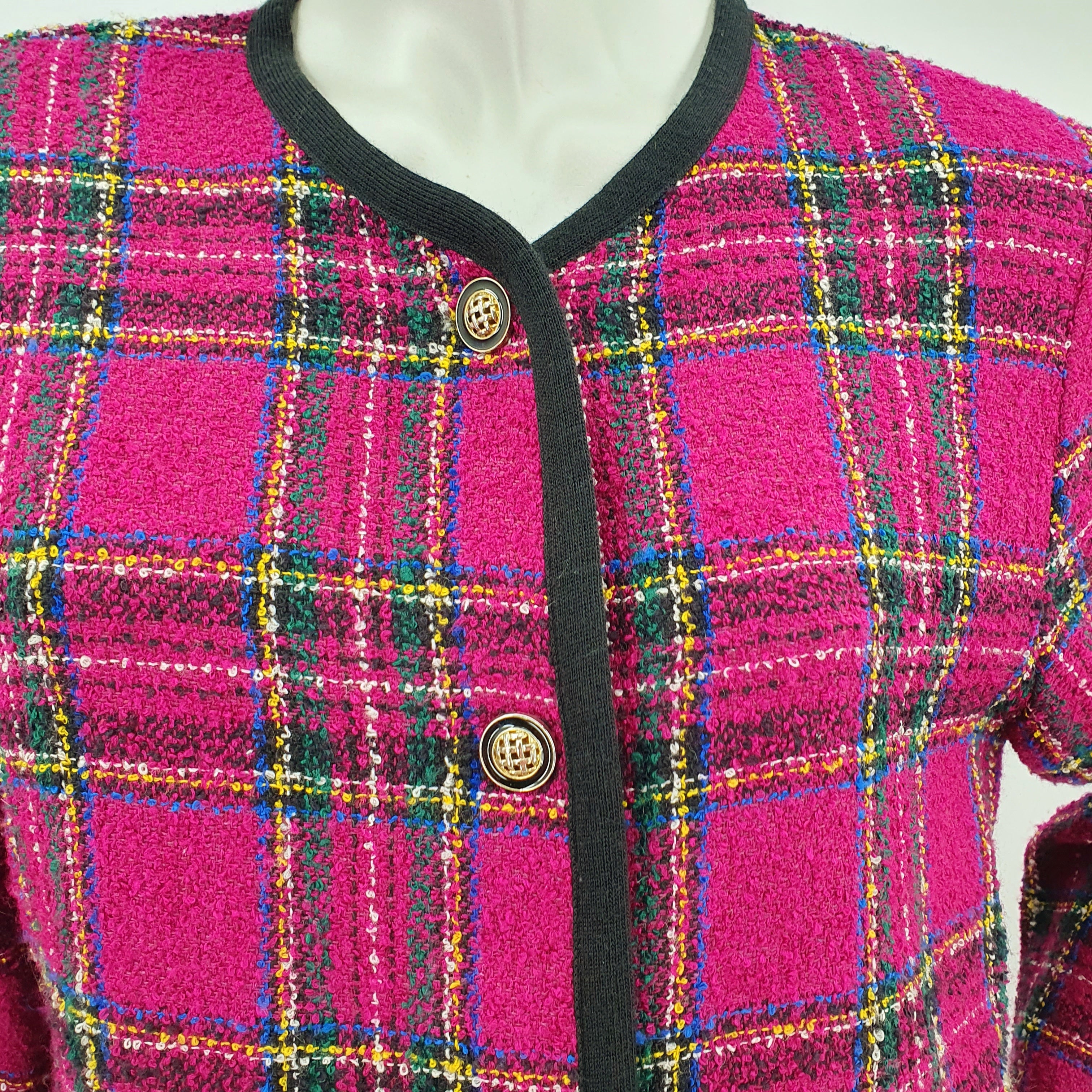 Reetriikka, wool-filled check jacket from the 90s, size 40