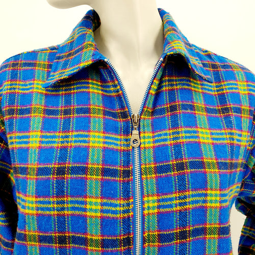 Active wear, checked autumn jacket from the 80s-90s, size 38, men's S