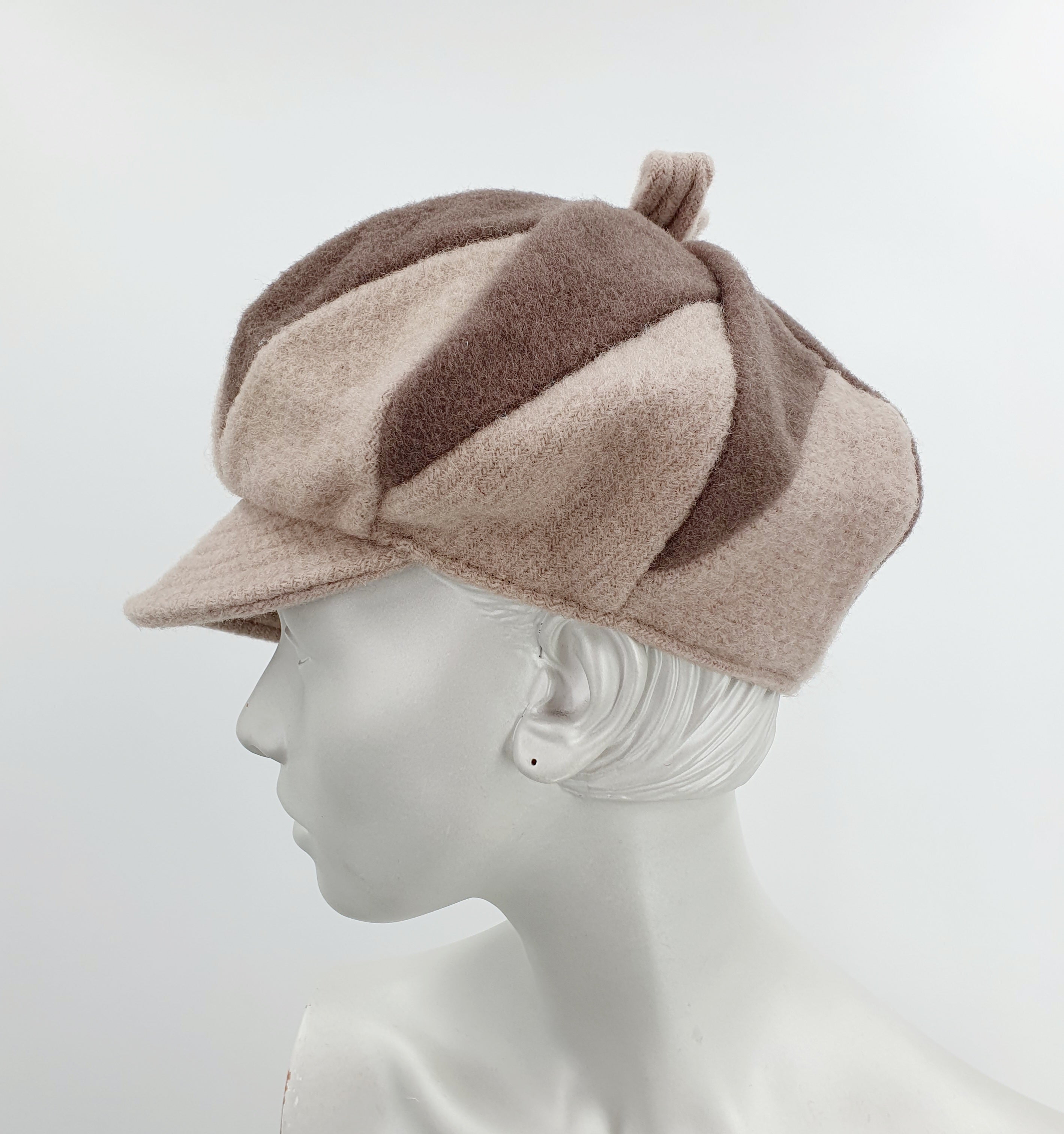 Women's 80s hat, beige color, 54cm