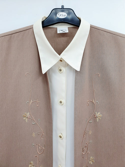Beige women's jacket from the 90s, size 46