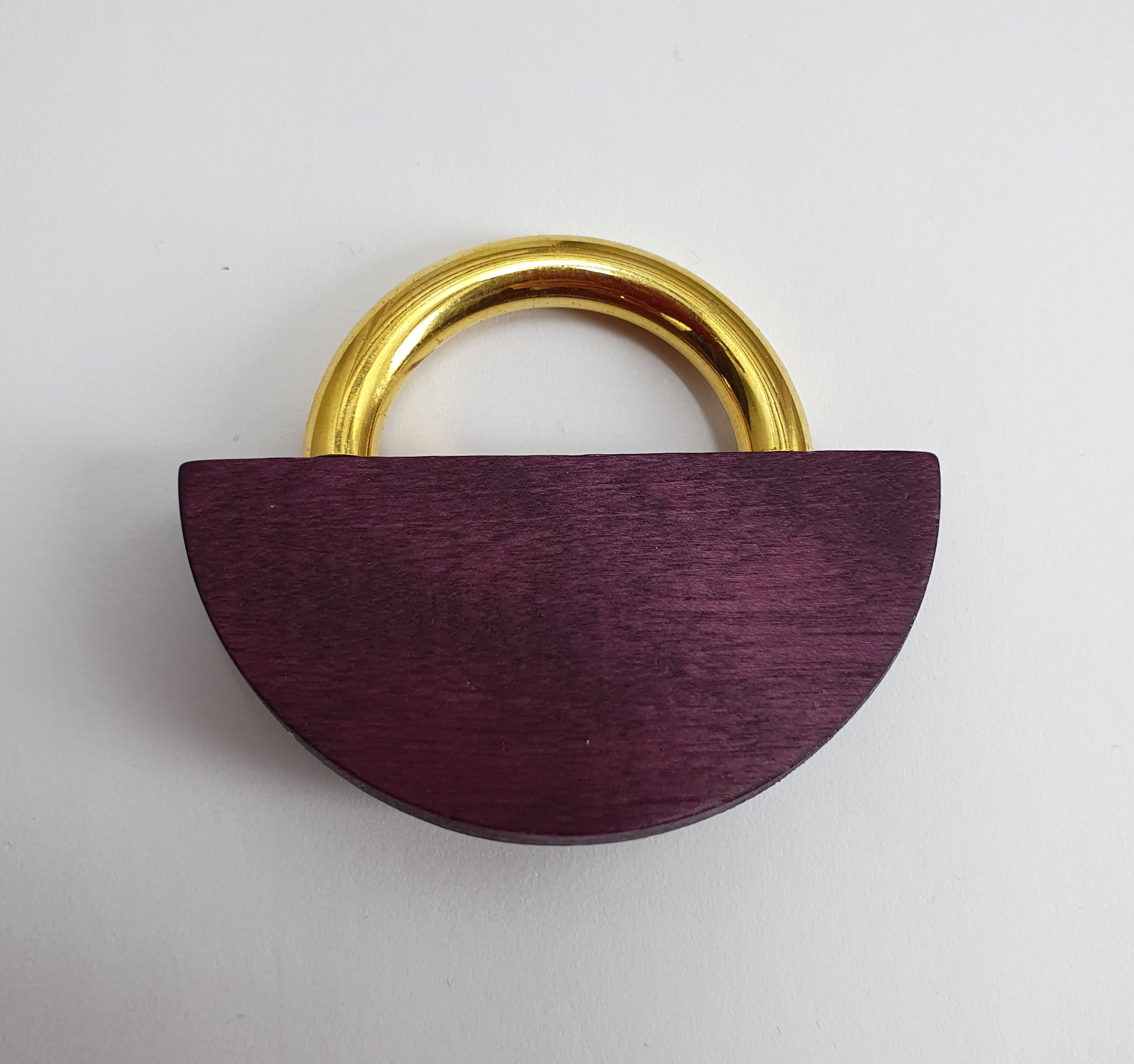 Aarikka, vintage brooch from the 80s-90s, color plum/gold