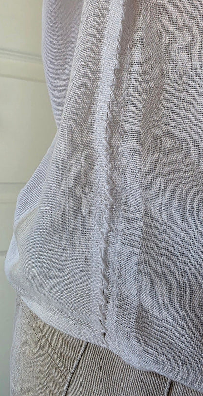 Embroidered white blouse from the 70s-80s, size 36