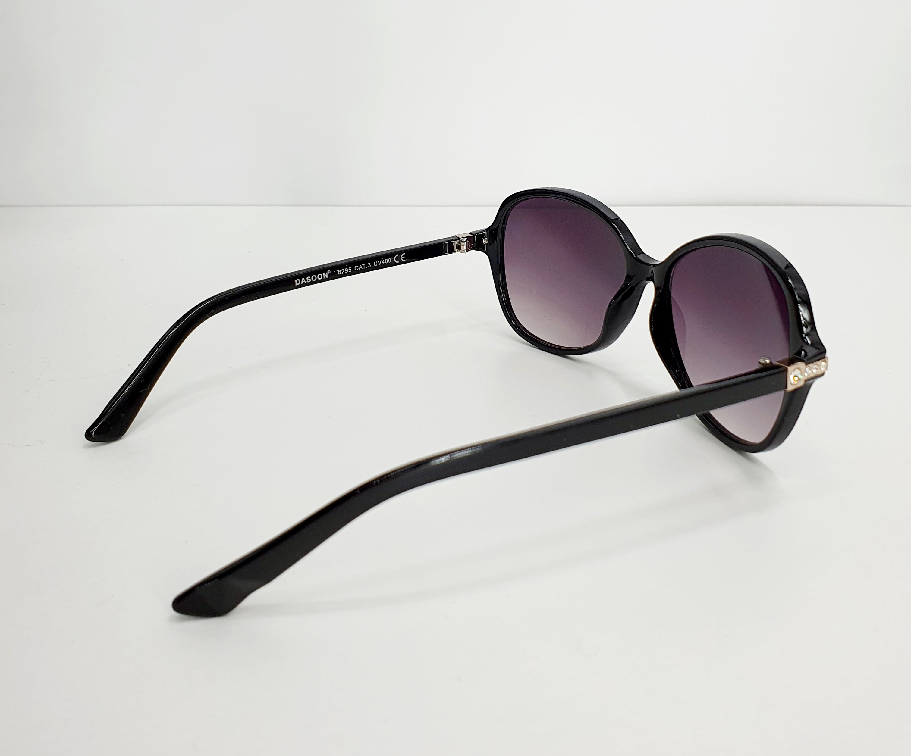 Dasoon, black sunglasses with diamond decorations, UV400