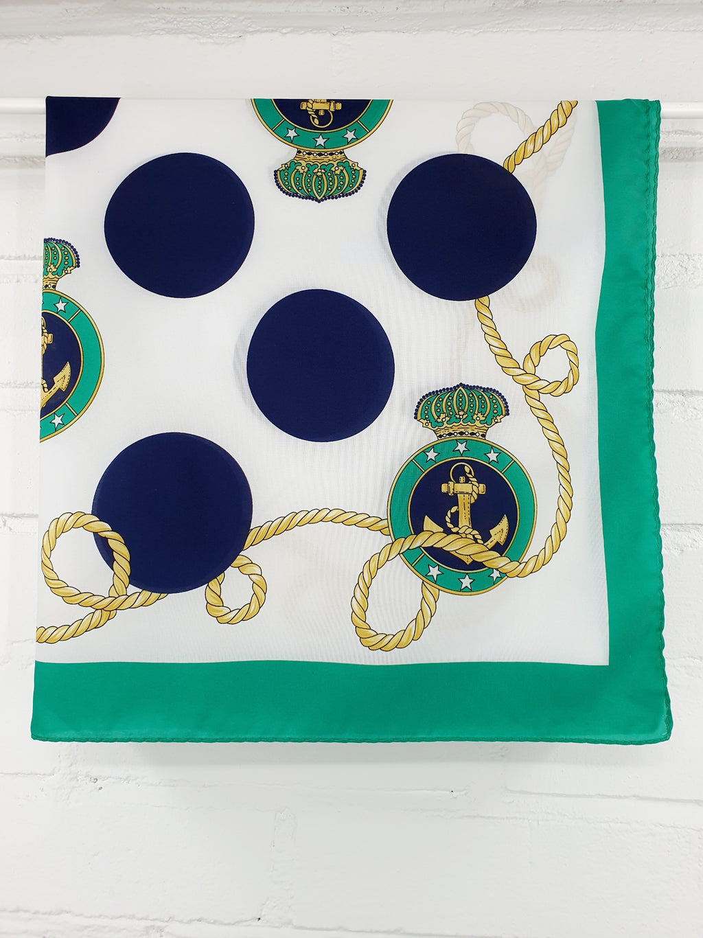 Merihenkinen vintagehuivi 80-90-luvulta | Koko 75x75cm