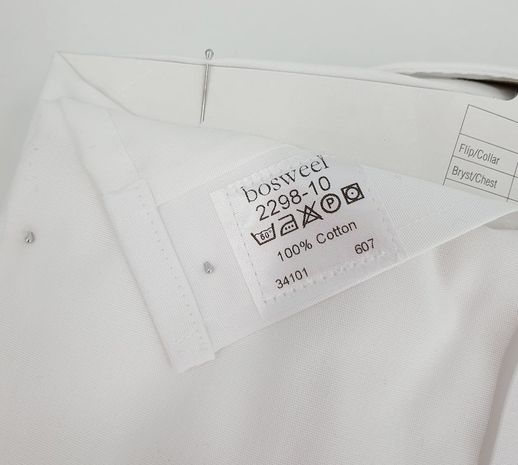 Bosweel, unused men's long-sleeved shirt, color white, size 41