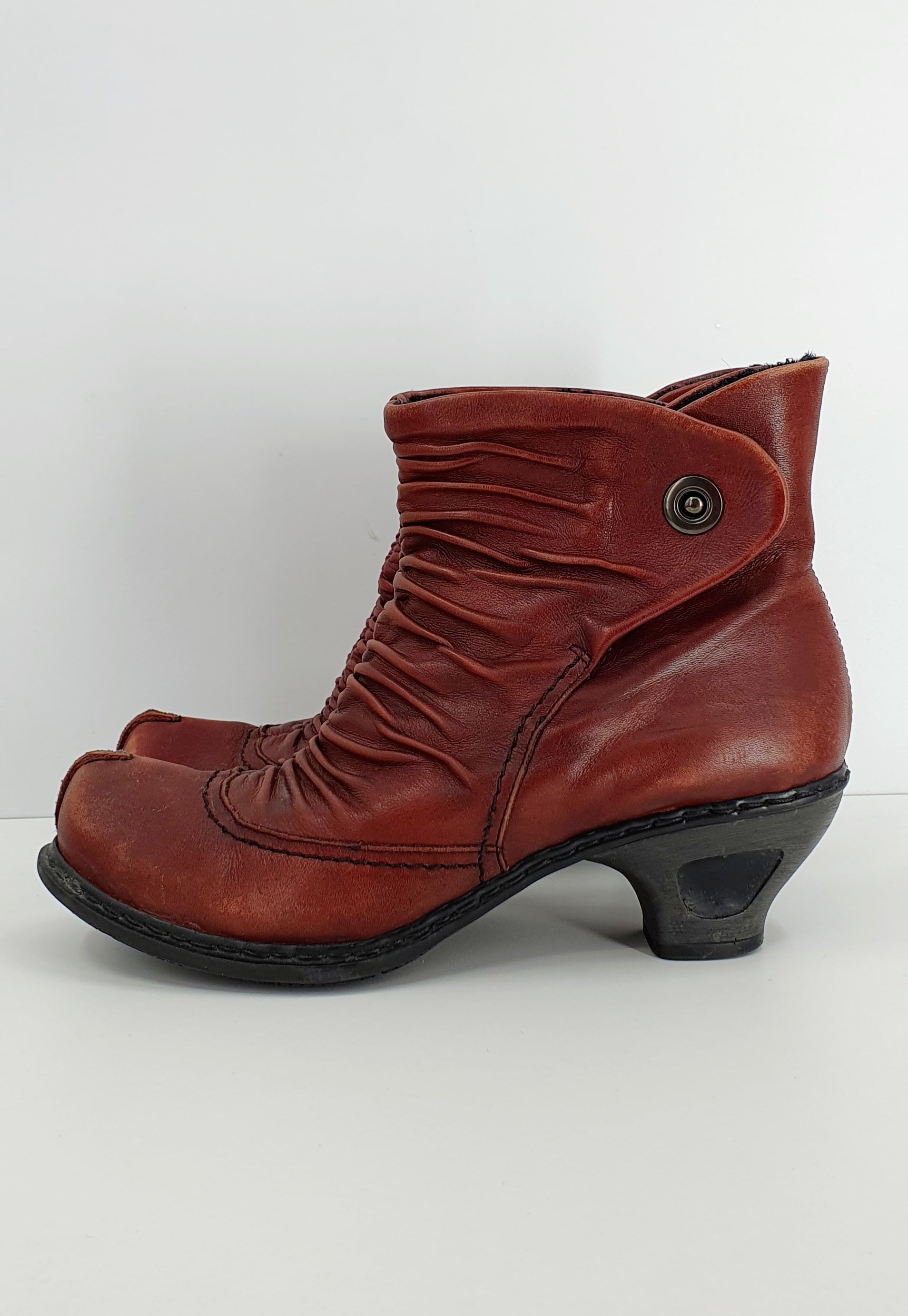 Rieker, burgundy ankle boots from the 2000s, size 38
