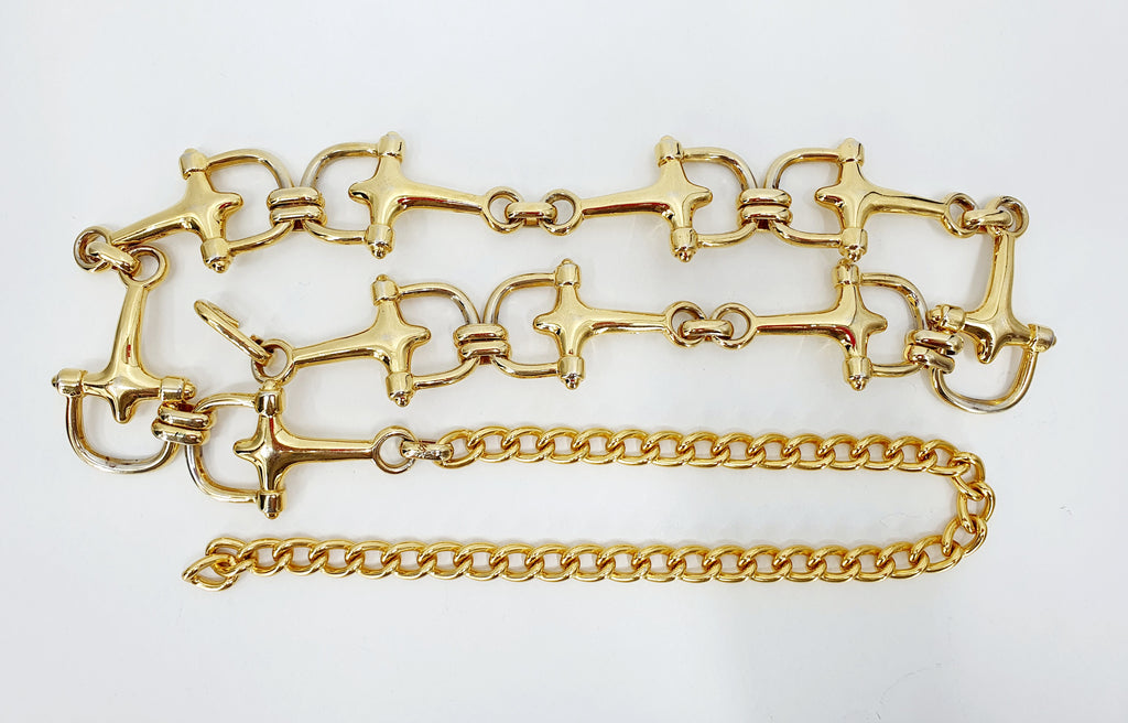 Gold-colored metal waist belt, length 110cm