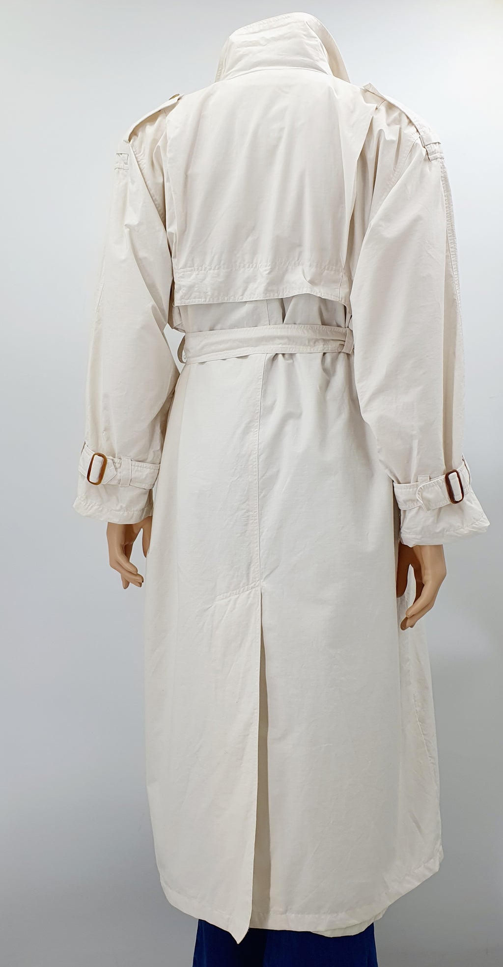Reflex, long light-colored trench coat from the 90s, size 42