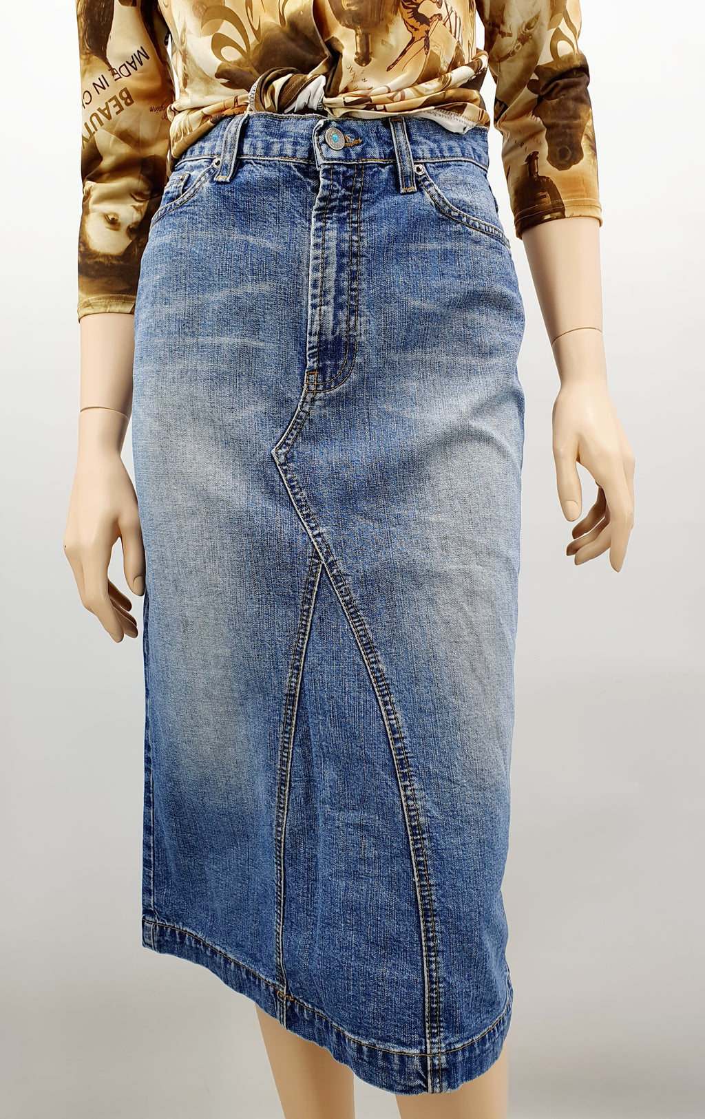 Marlboro Classics, midi denim skirt, waist 72cm, size 36