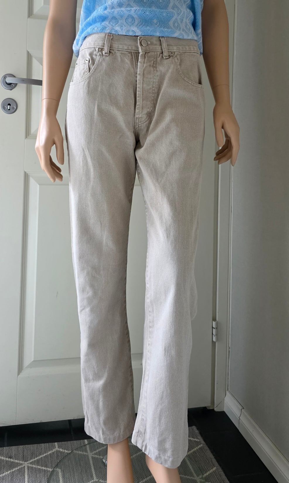 Blue Back, high-waisted beige jeans from the 90s, waist 76cm, size 38