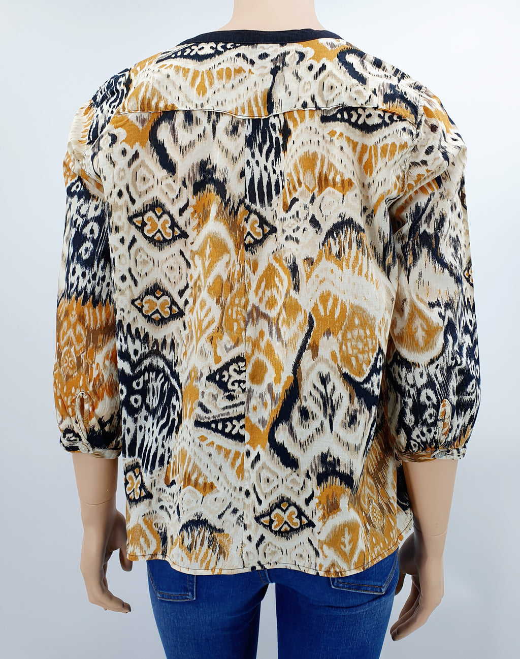 JAP cotton blouse from the 2000s, half-length sleeves, size 36-38-40, D-sizing