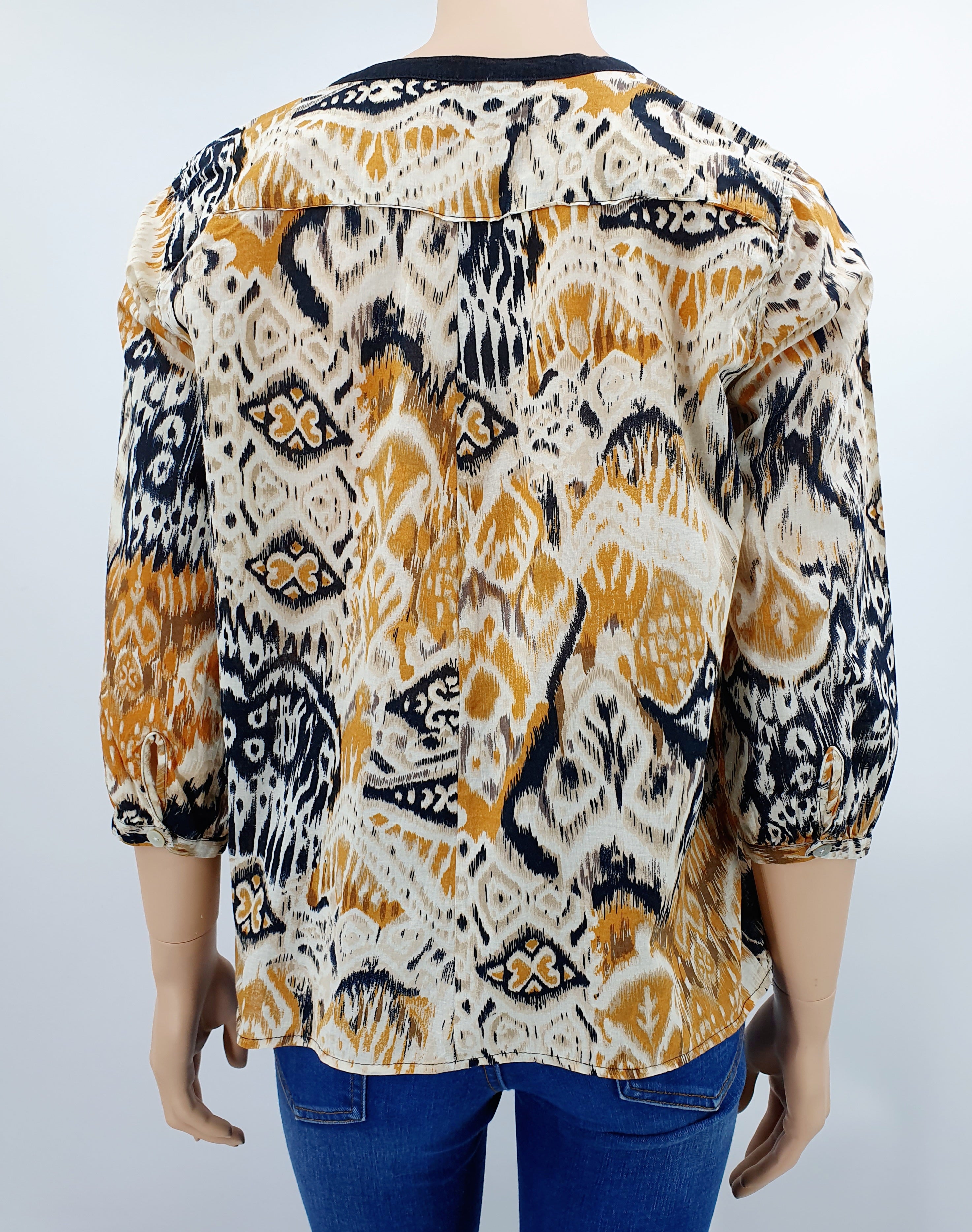 JAP cotton blouse from the 2000s, half-length sleeves, size 36-38-40, D-sizing