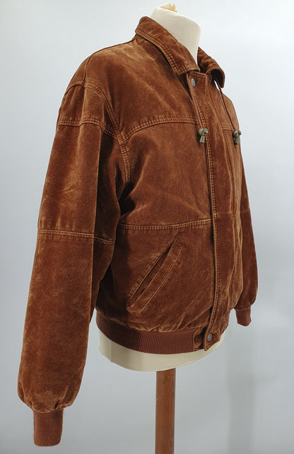 Alta Moda, reddish brown winter jacket from the 80s, size men's M/L