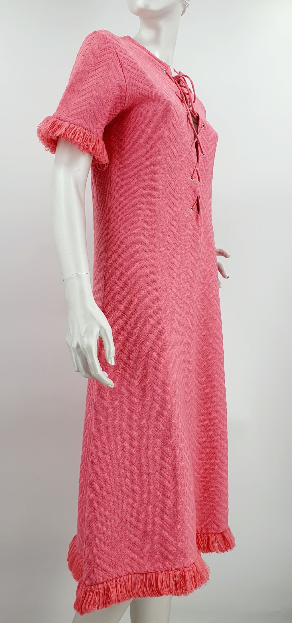 Pink vintage maxidress from the 60s-70s, size 36-38