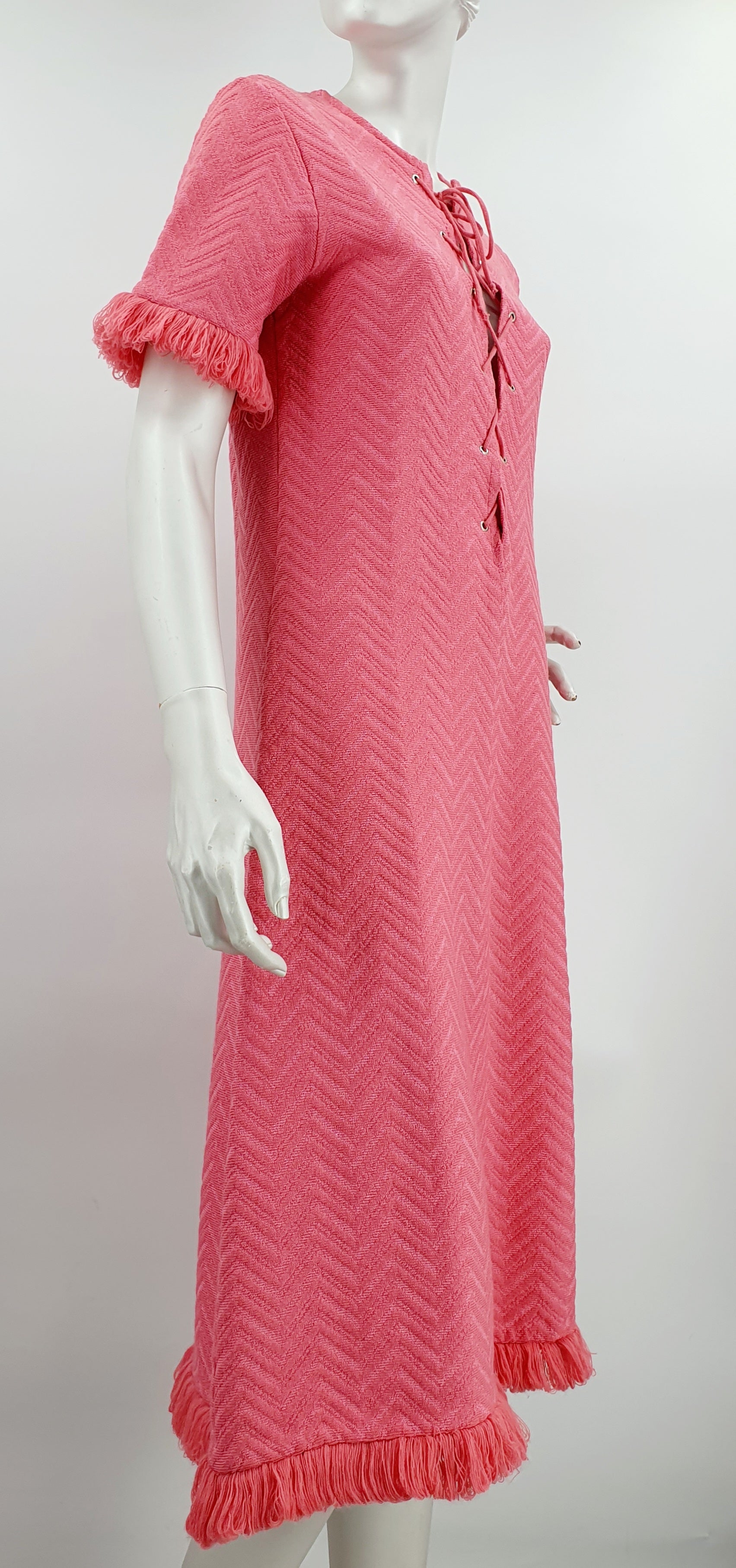 Pink vintage maxidress from the 60s-70s, size 36-38