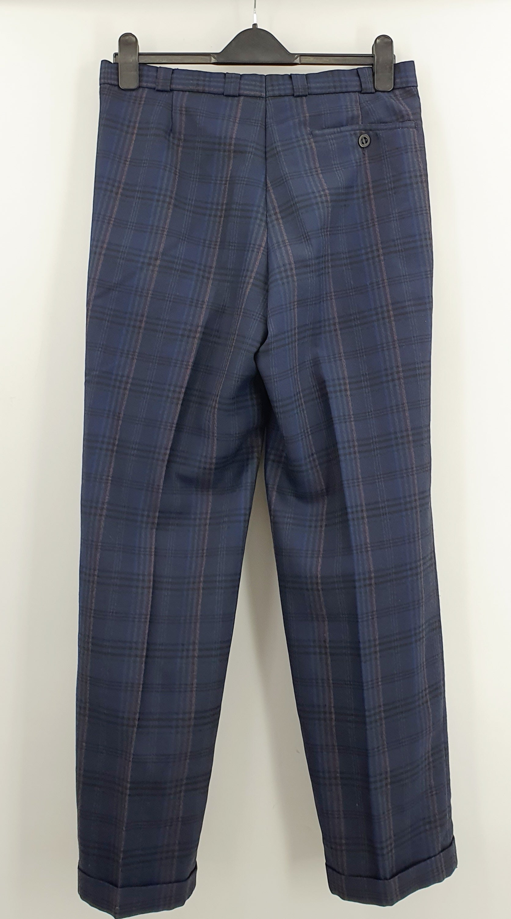 Melka, men's checkered straight pants from the 80s-90s, waist 82cm