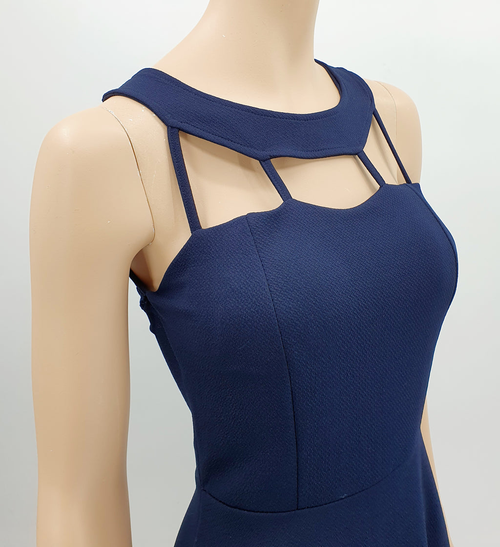 Dark blue short party dress from the 2000s, size 34-36