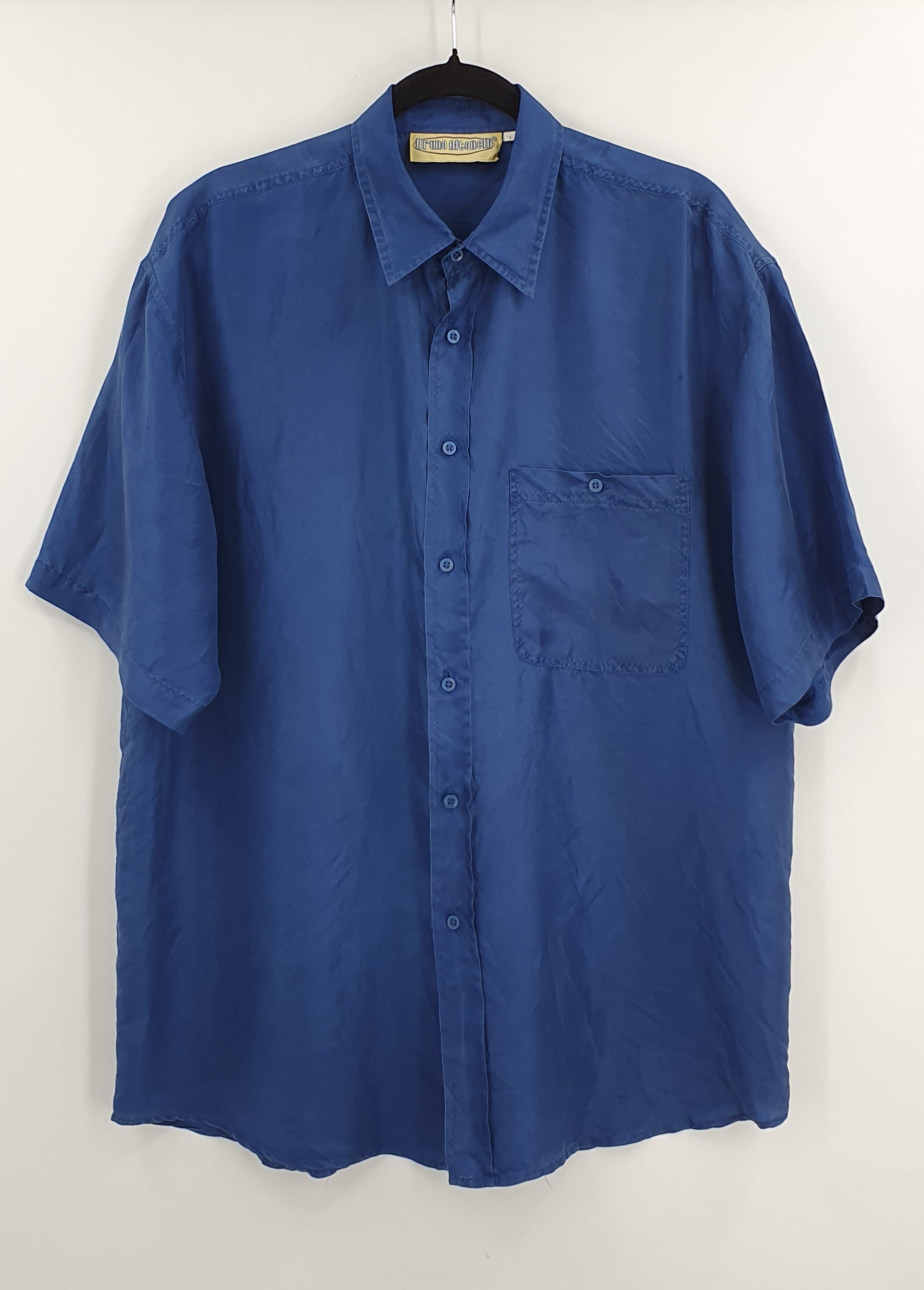 Bruno Altonelli, short-sleeved men's silk shirt from the 90s, size L