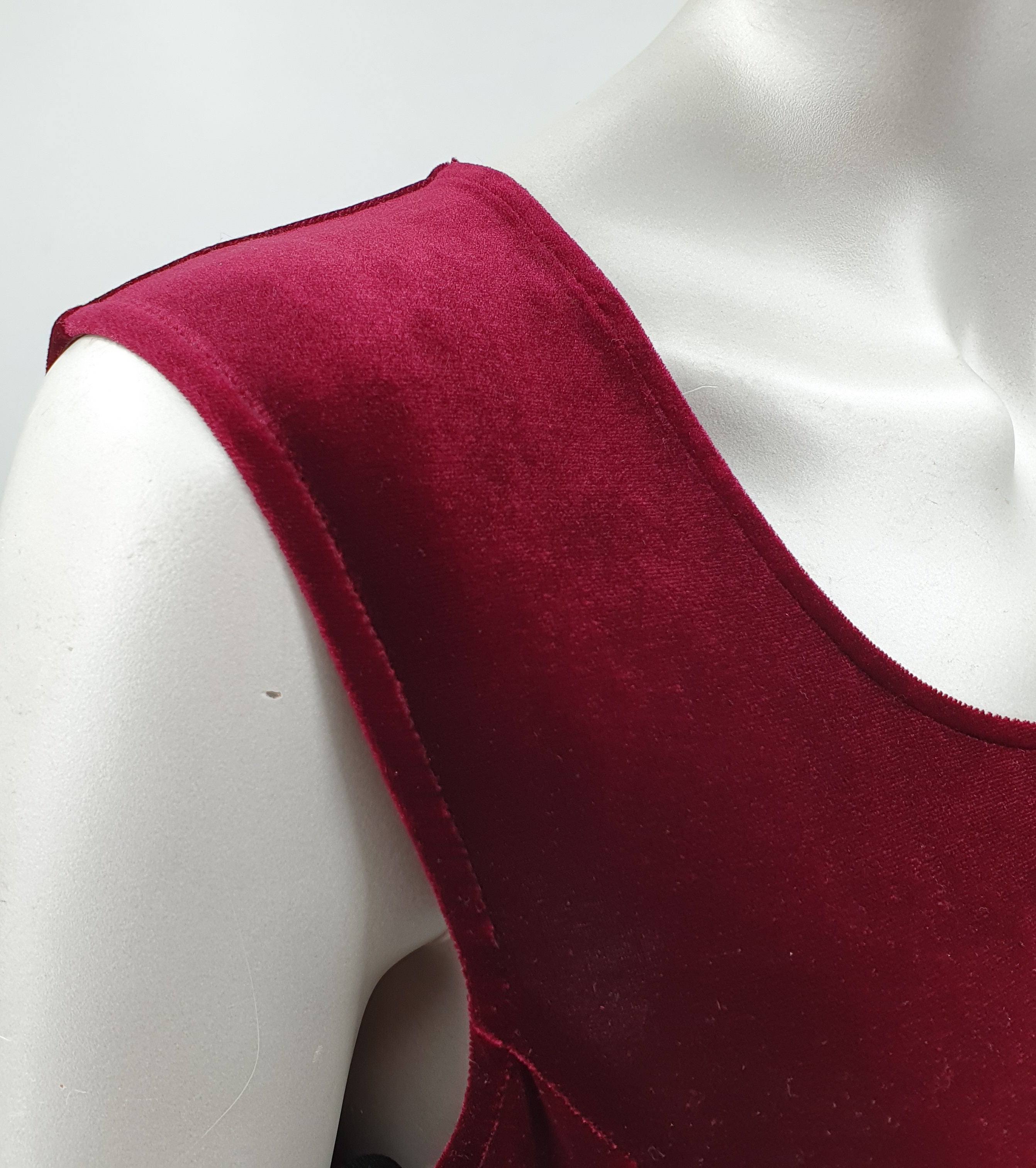 L'Amoura, burgundy velvet maxi dress from the 90s, size 36-38