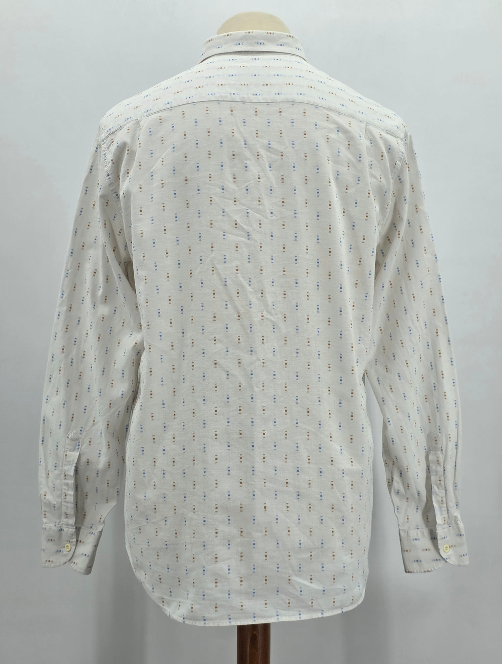 White men's cotton shirt, 70s-80s, size SM