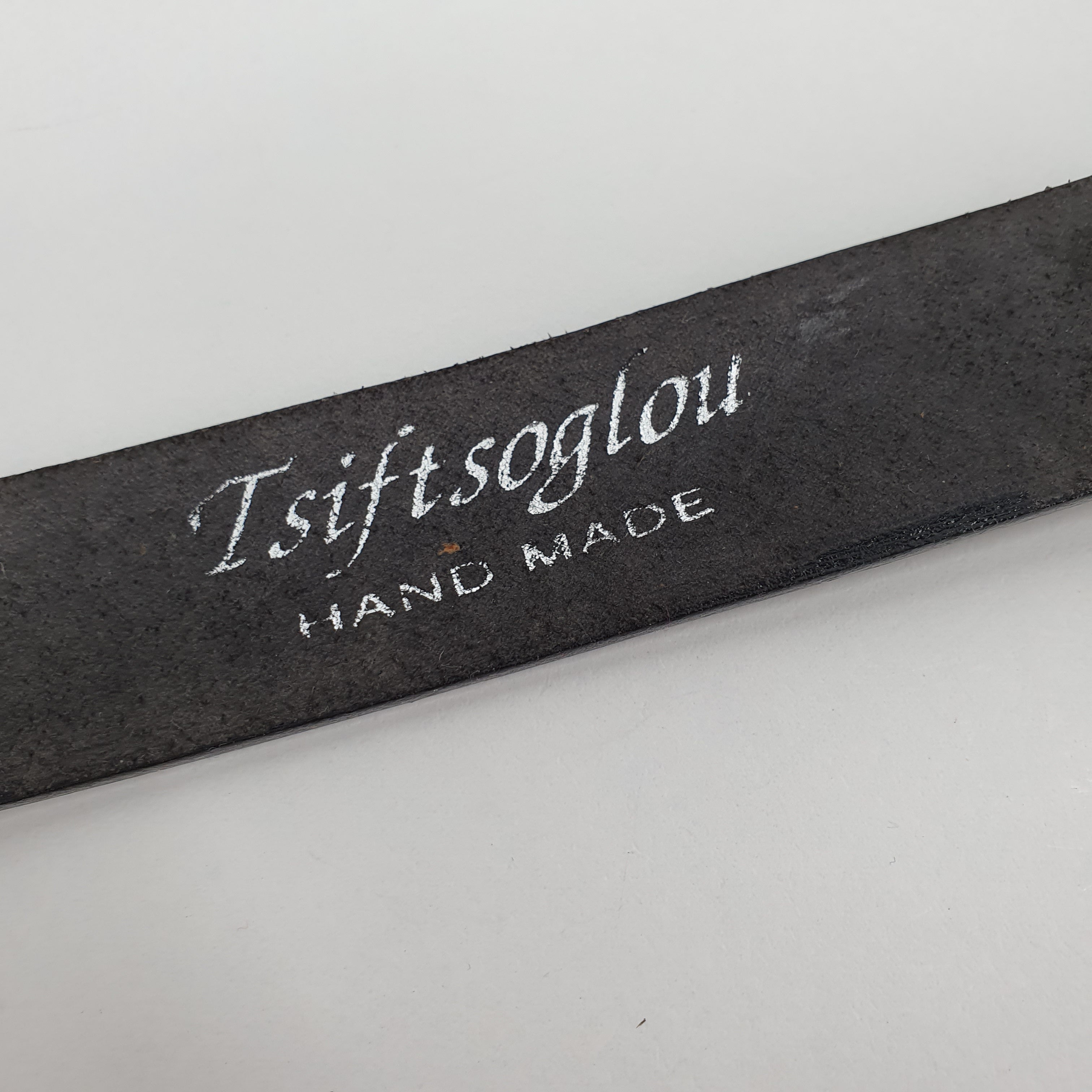 Men's black leather belt from Greece
