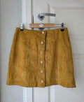 Yellow suede skirt from the 60s-70s, waist 74cm, size 36