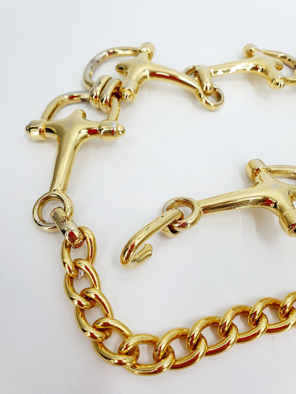 Gold-colored metal waist belt, length 110cm