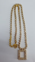 Gold-colored rhinestone necklace, length 50 cm