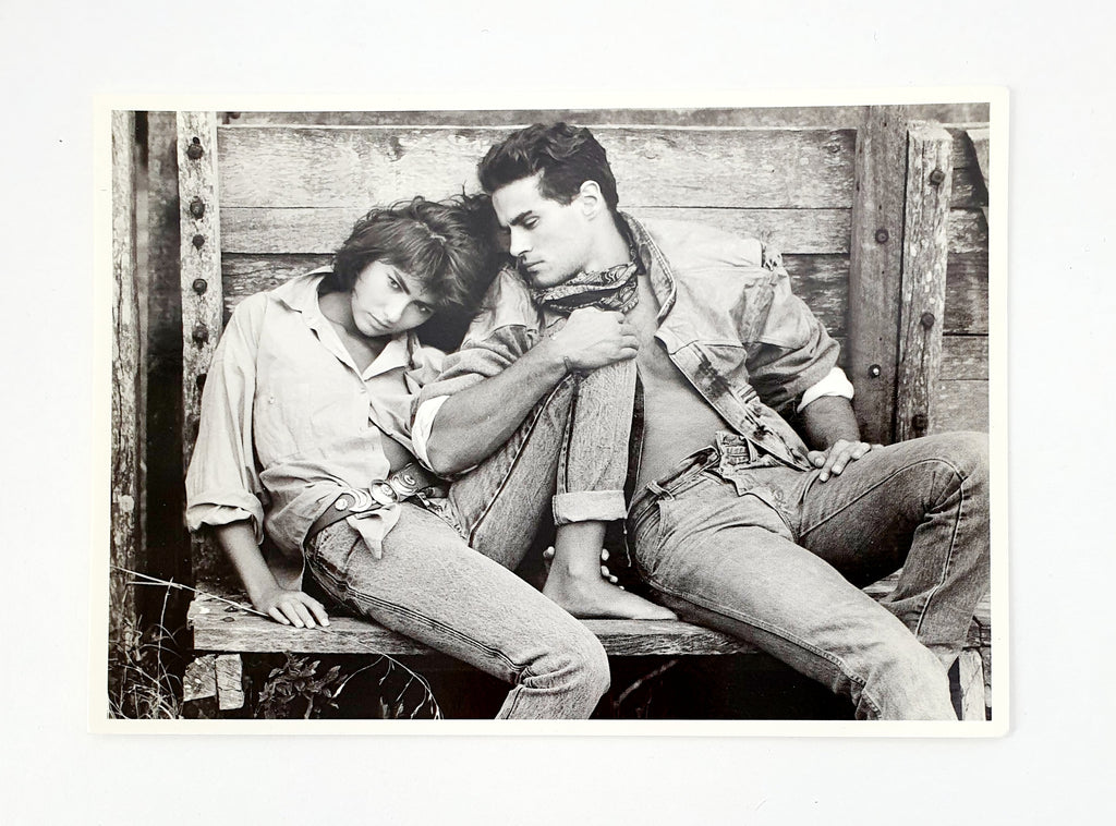 Paola&Marianno, black and white postcard from the 90s