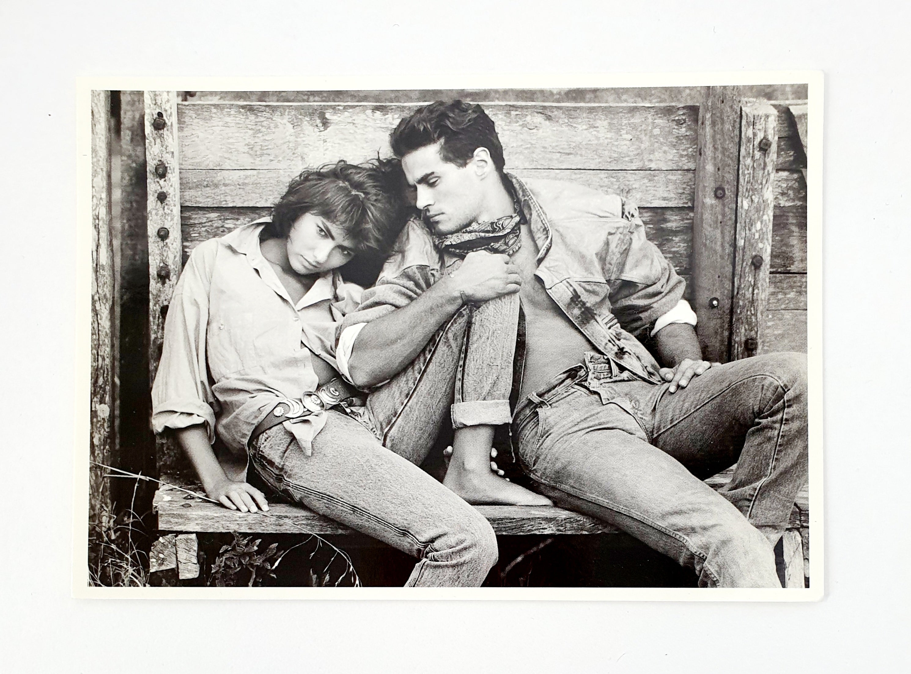 Paola&Marianno, black and white postcard from the 90s