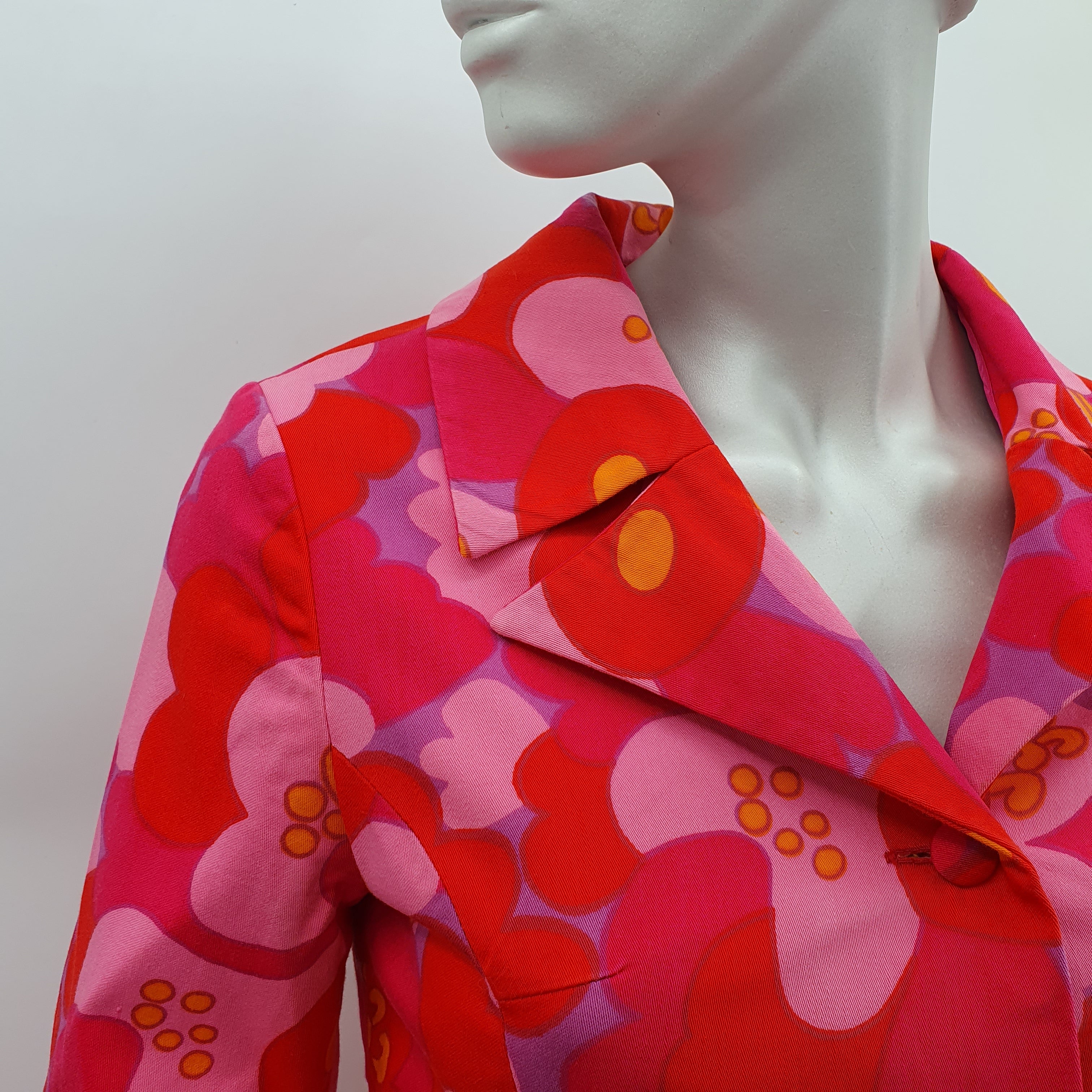 Finnish vintage floral cotton jacket, 60s-70s, size 34-36