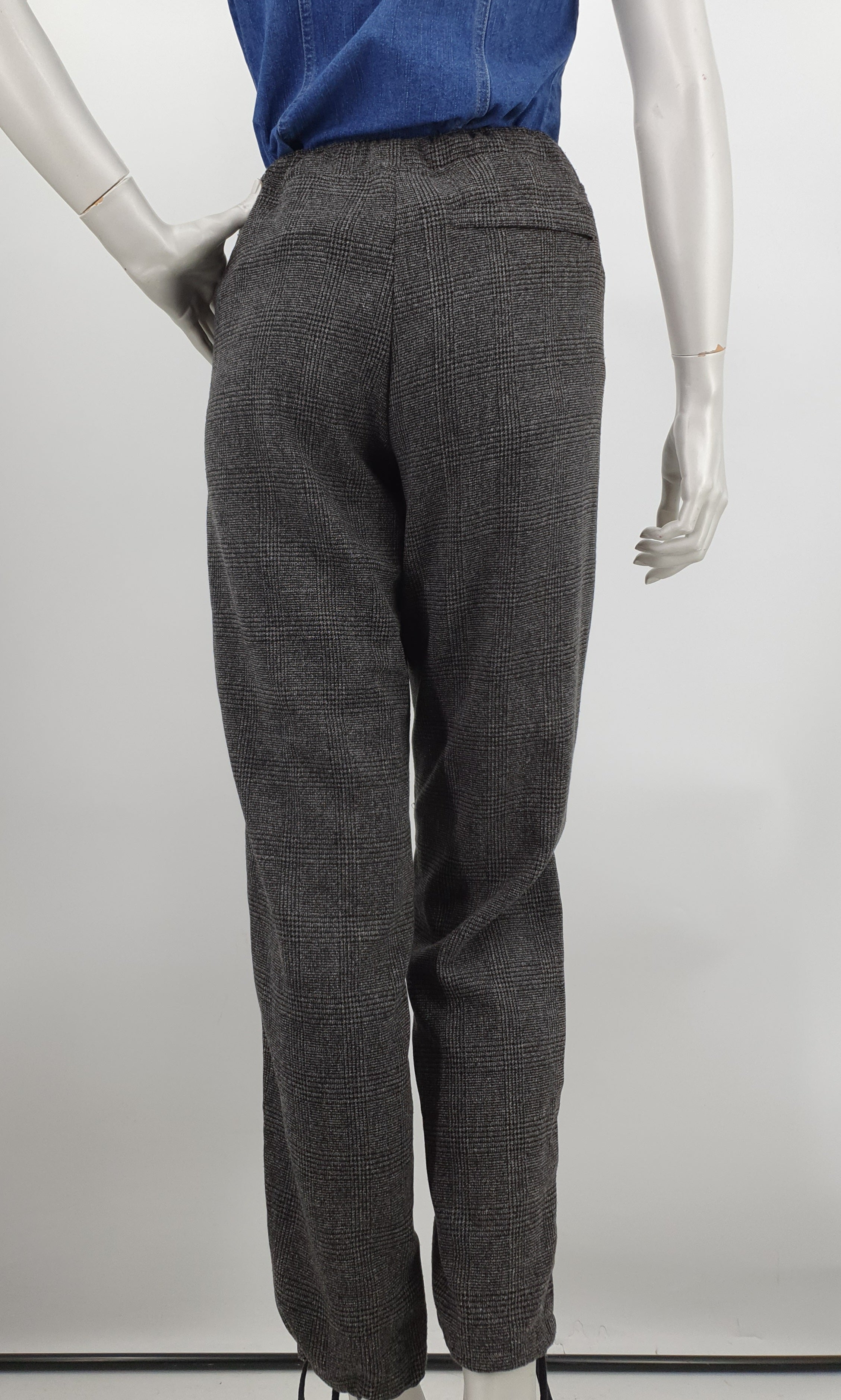 R-Collection, black-gray trousers with elastic waist, size 34-36