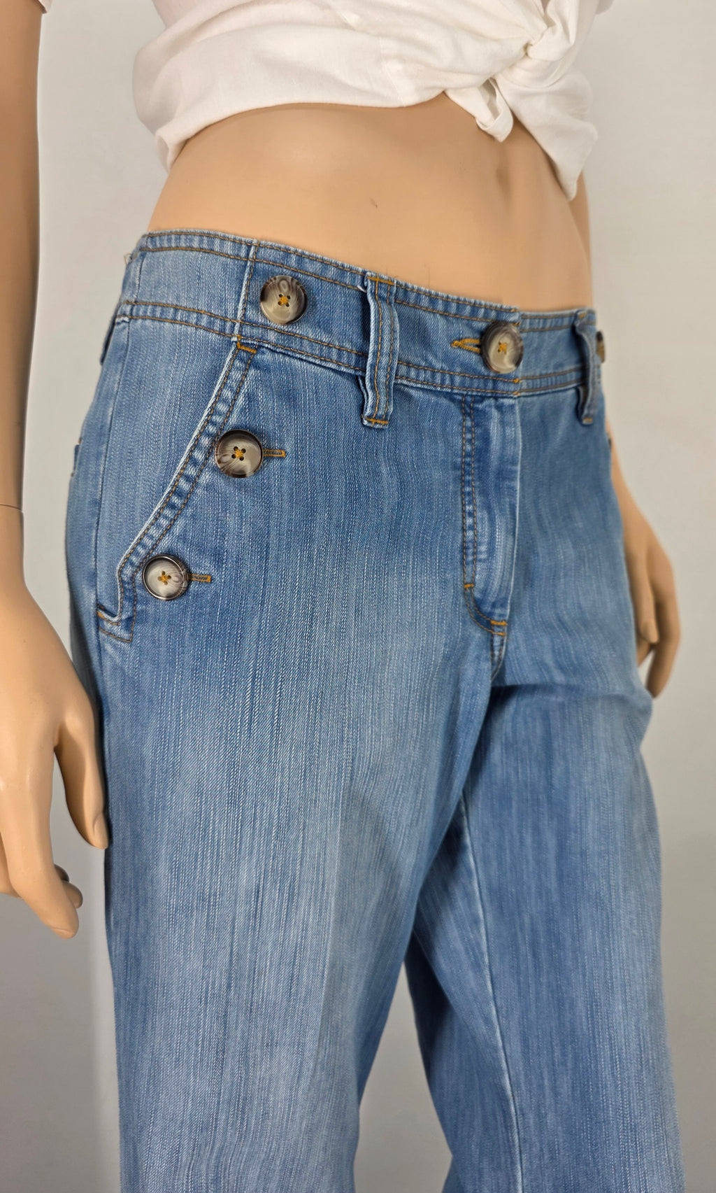 H&amp;M, low-waisted jeans from the 90s, belt 82cm, size 38