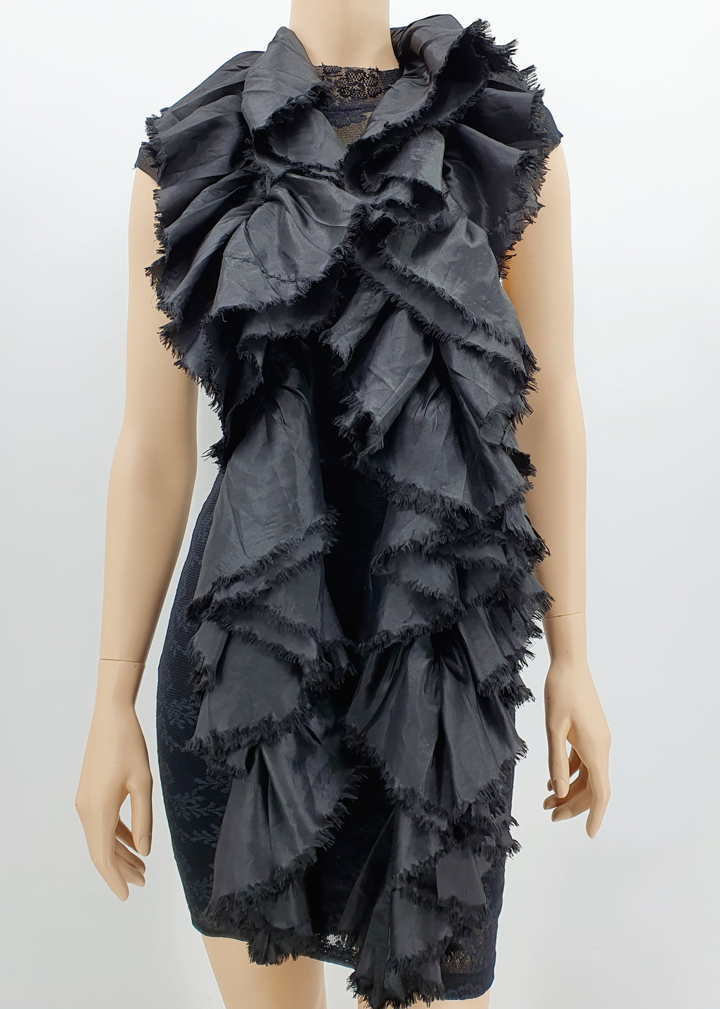 Black party scarf, length 190cm