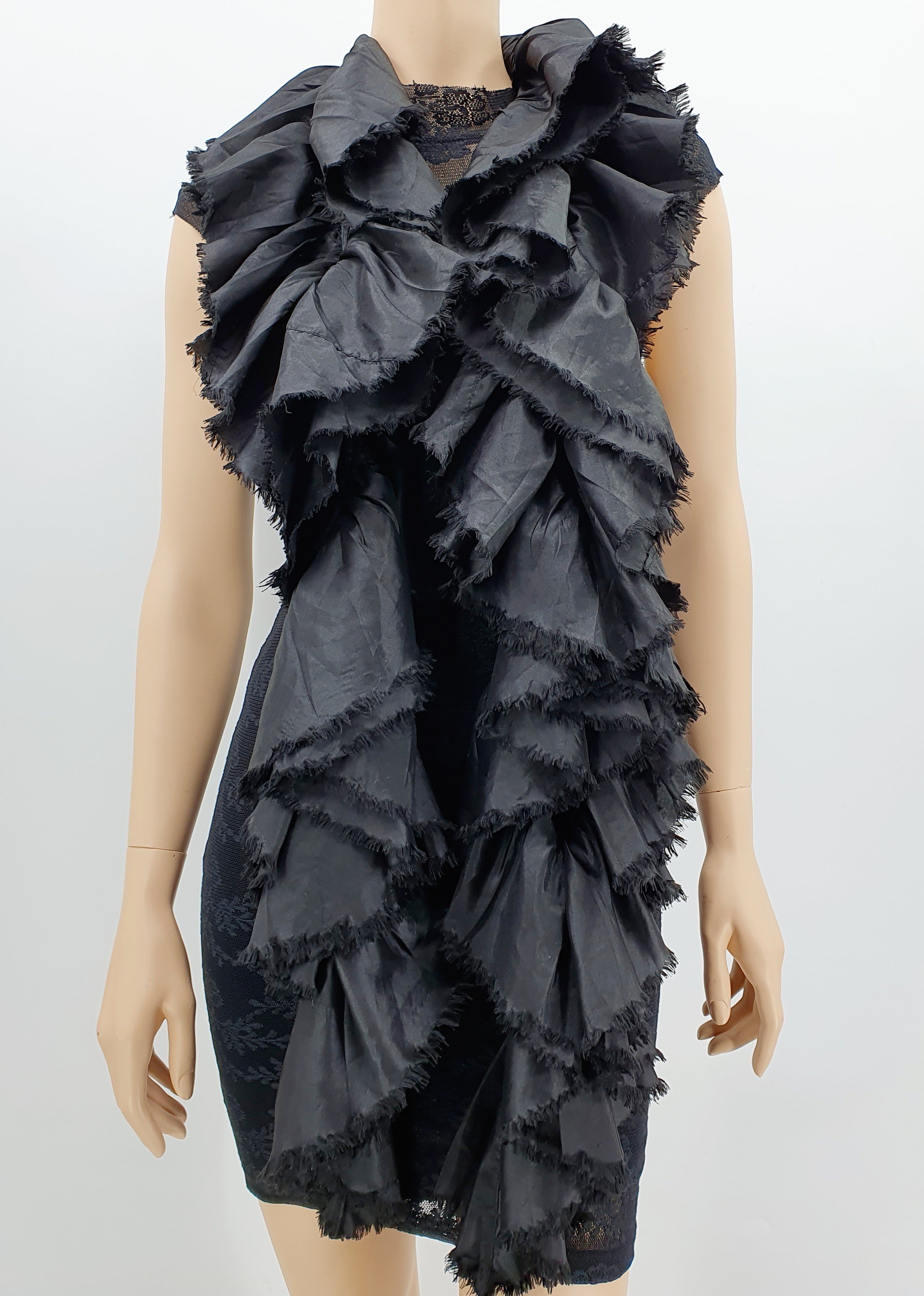 Black party scarf, length 190cm