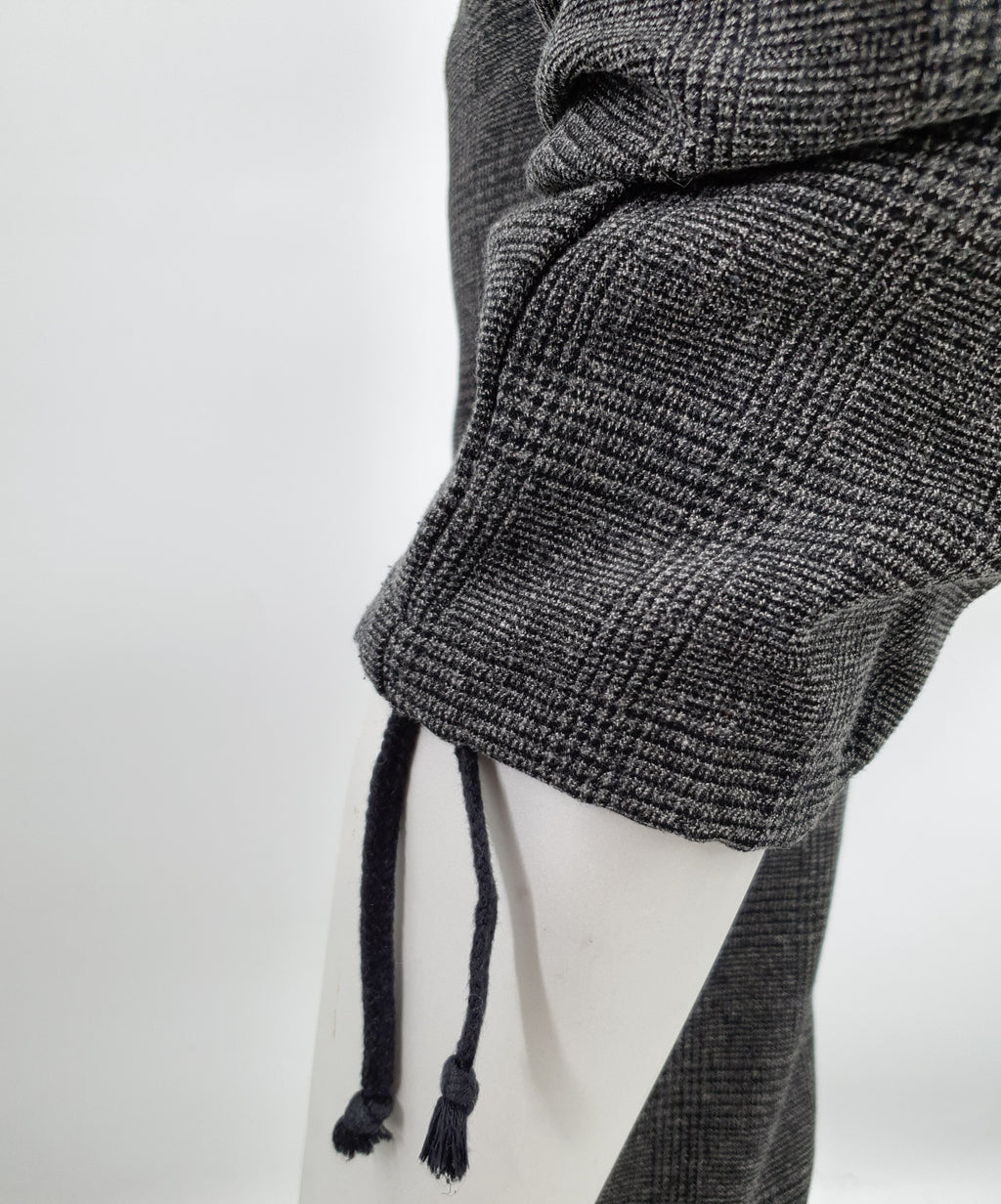 R-Collection, black-gray trousers with elastic waist, size 34-36