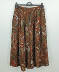 Cliche, 90s viscose skirt with earthy colors, waist 80cm, size 40