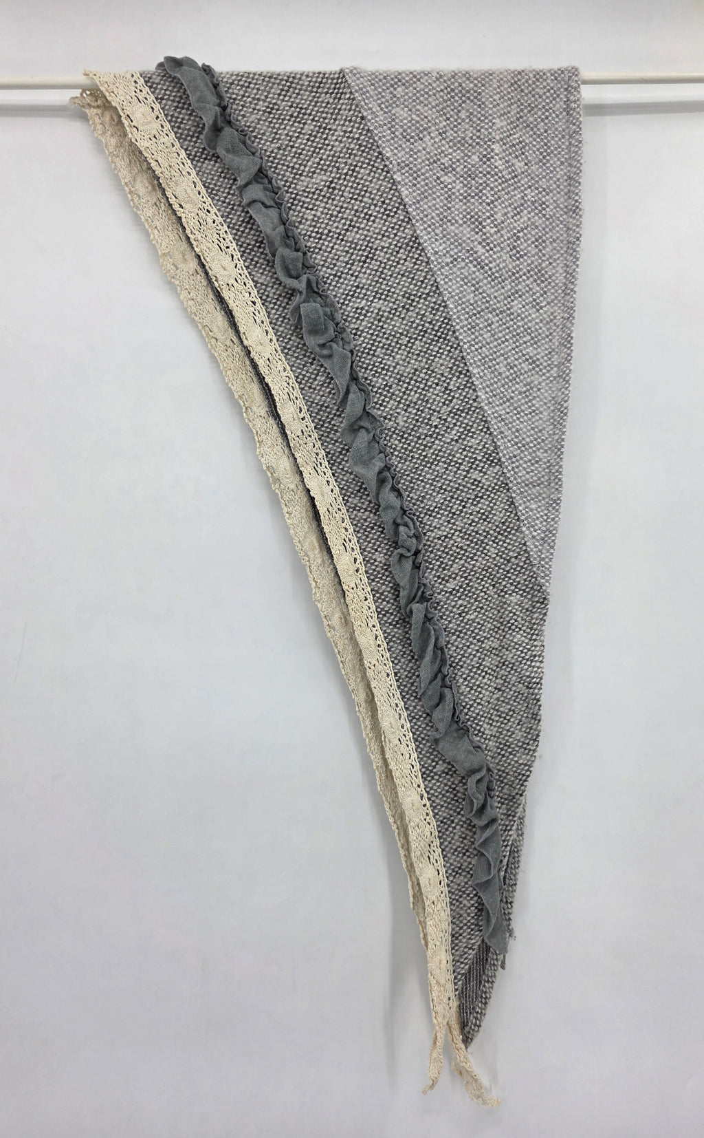 Grey triangular scarf