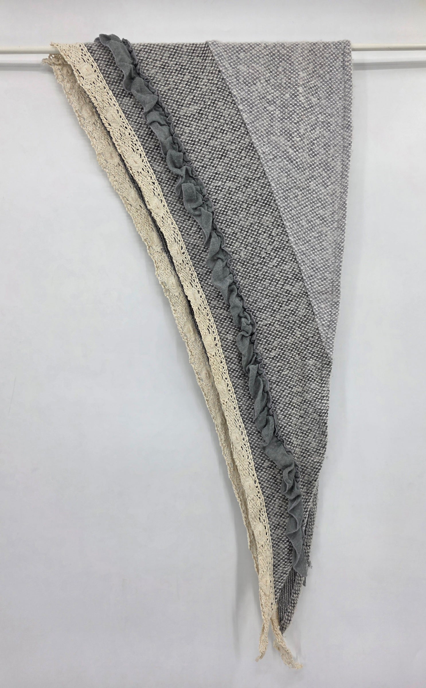Grey triangular scarf