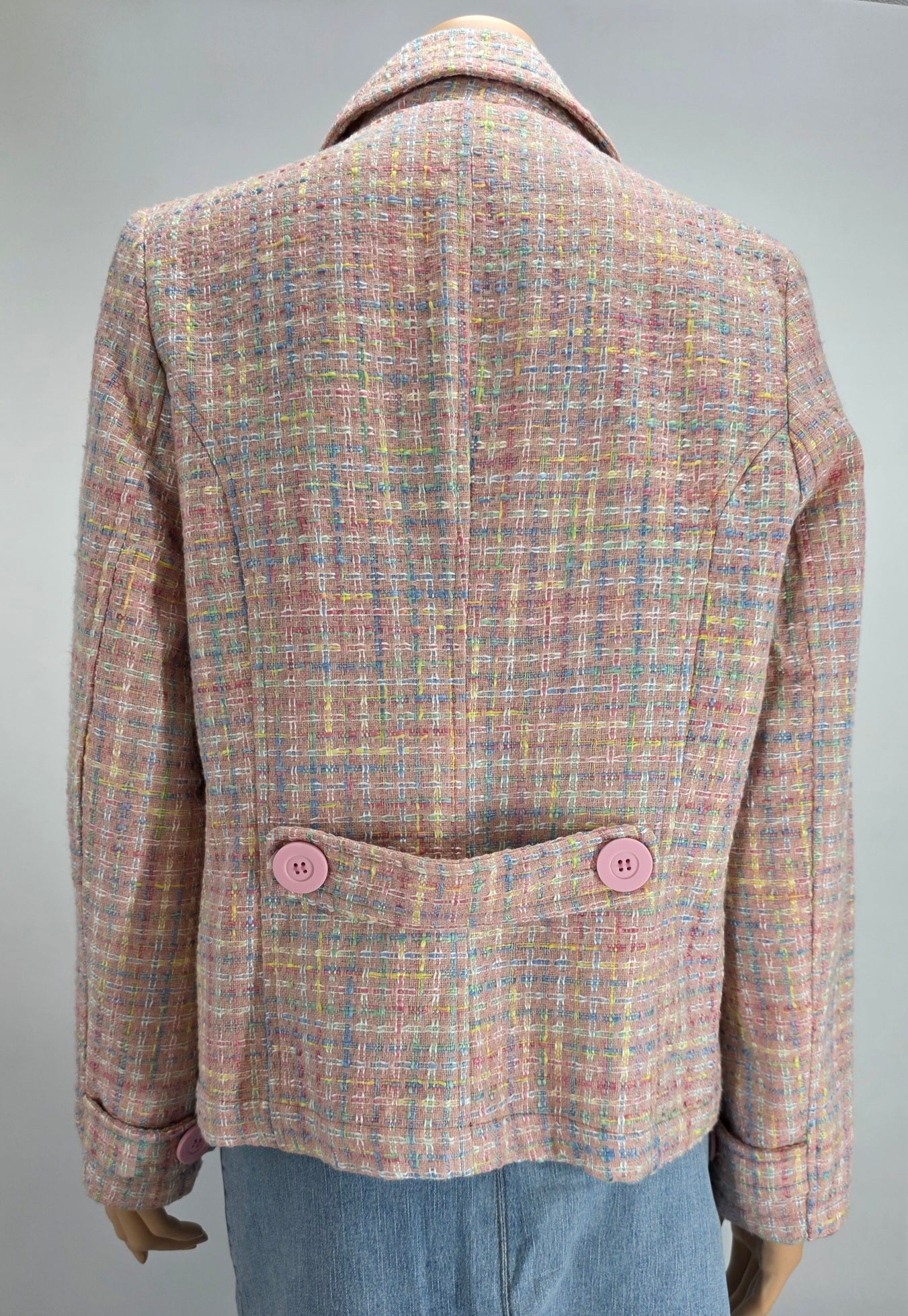 Blu Aqua, pink checked jacket from the 90s-2000s, size 40