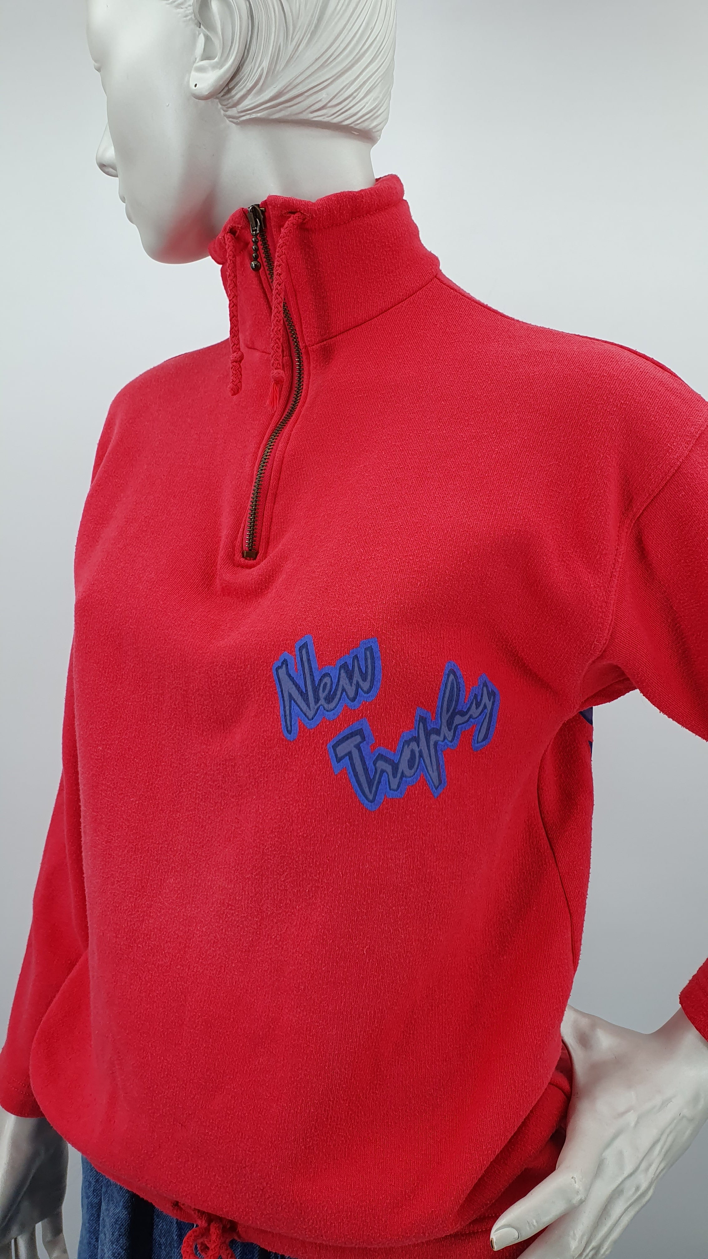 Blue Rock, coral red sweatshirt from the 80s-90s, size 36-38