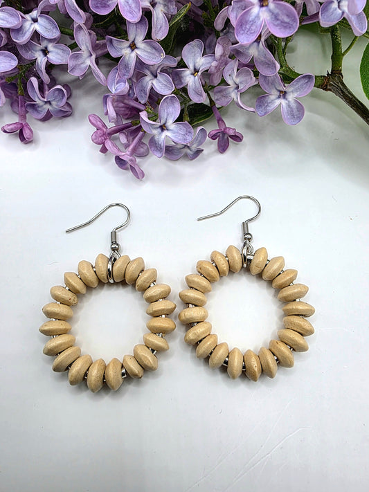 UpCycled by Pivis, Ring recycled earrings, light beige