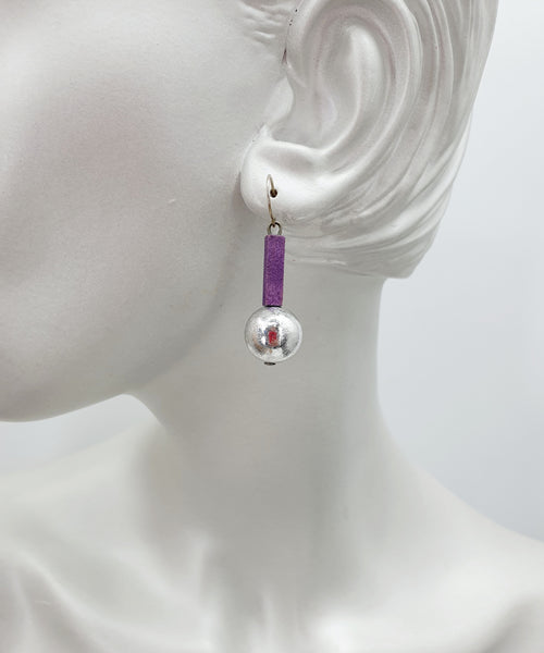 Aarikka, vintage earrings from the 90s, purple