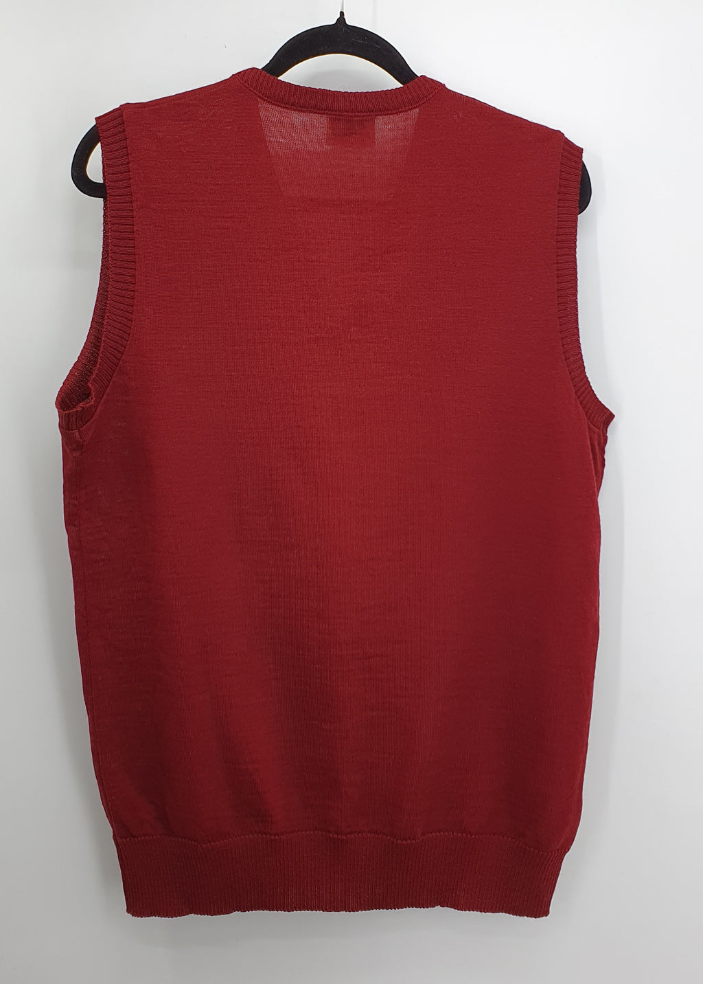 Feeling, burgundy wool vest from the 80s, size 40/42
